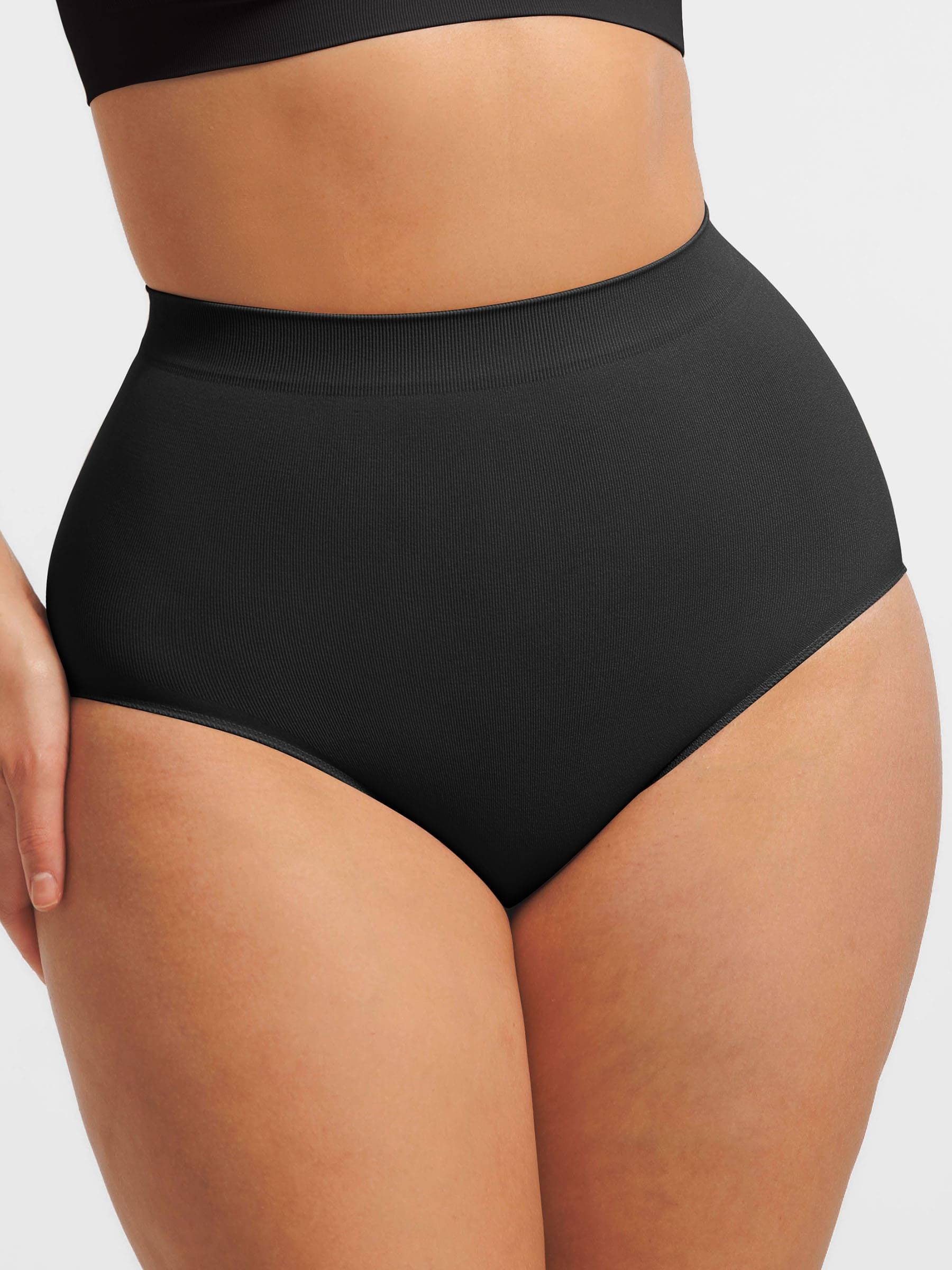Shapevive Seamless High-Waist Tummy Control Antibacterial Peach Hip Brief