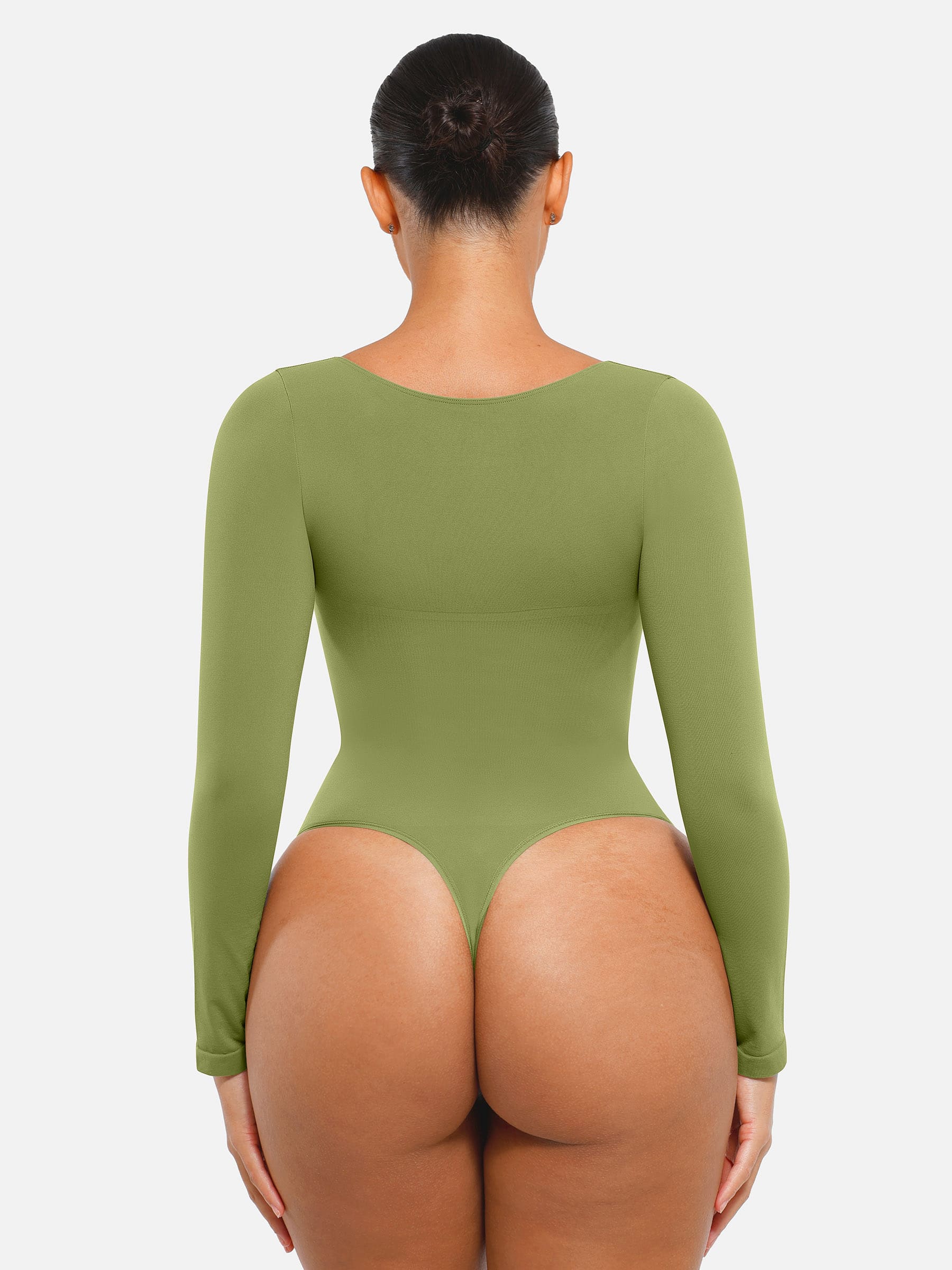 Shapevive Seamless Long Sleeve Tummy Control Thong Bodysuit