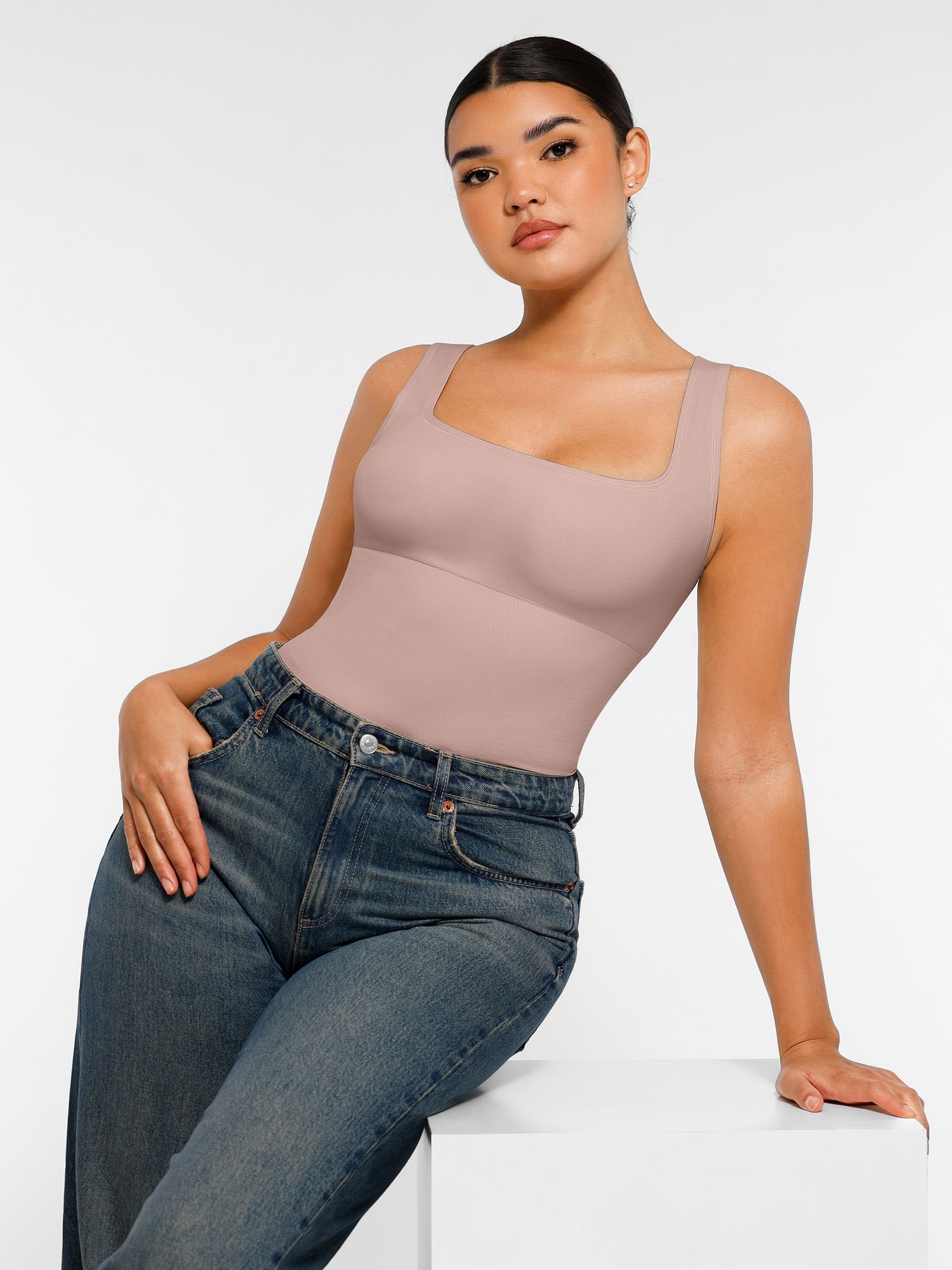 Shapevive Seamless Shapewear Thong Bodysuit