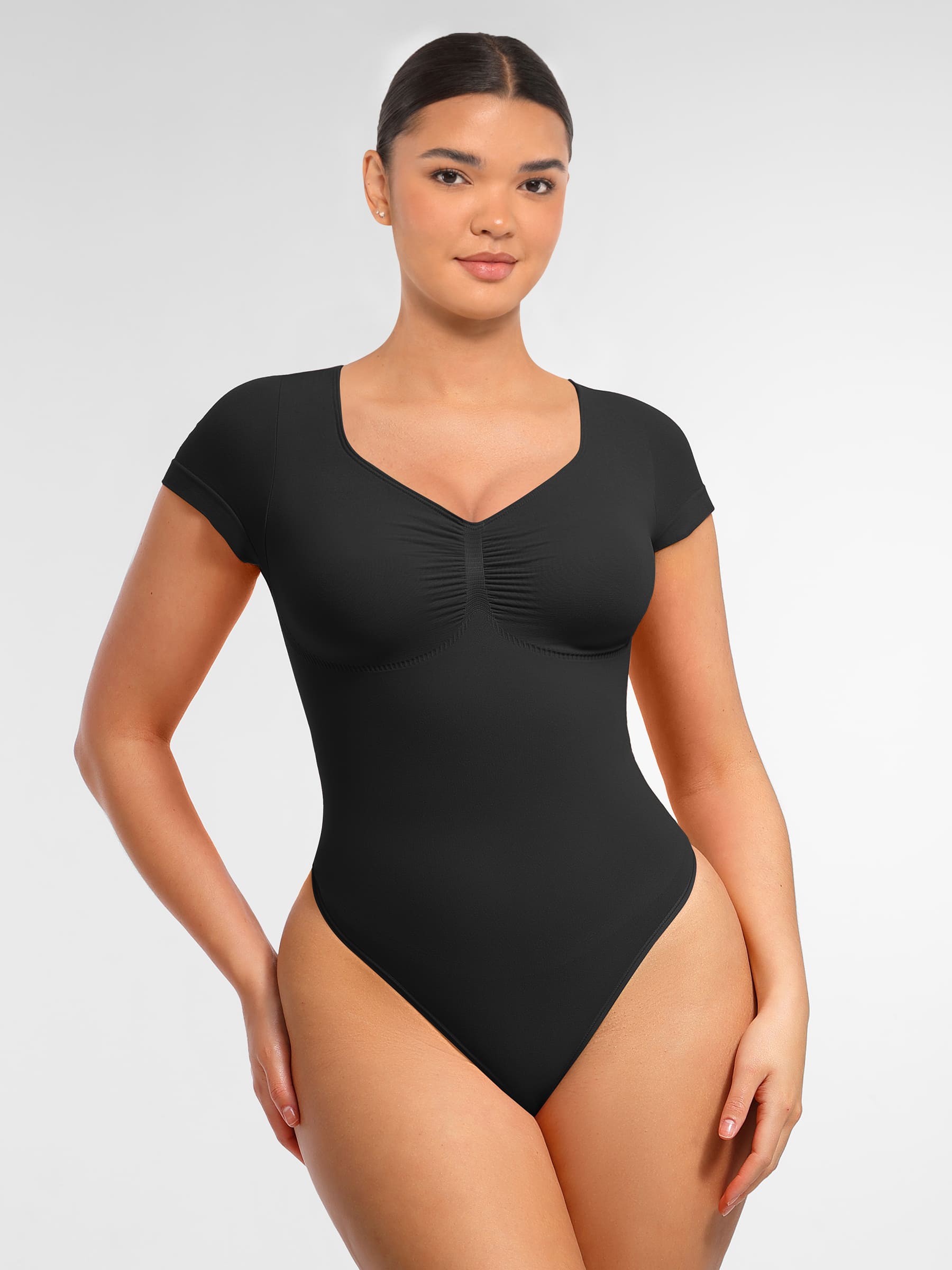 Shapevive Tummy Control Seamless Short-Sleeve Bodysuit