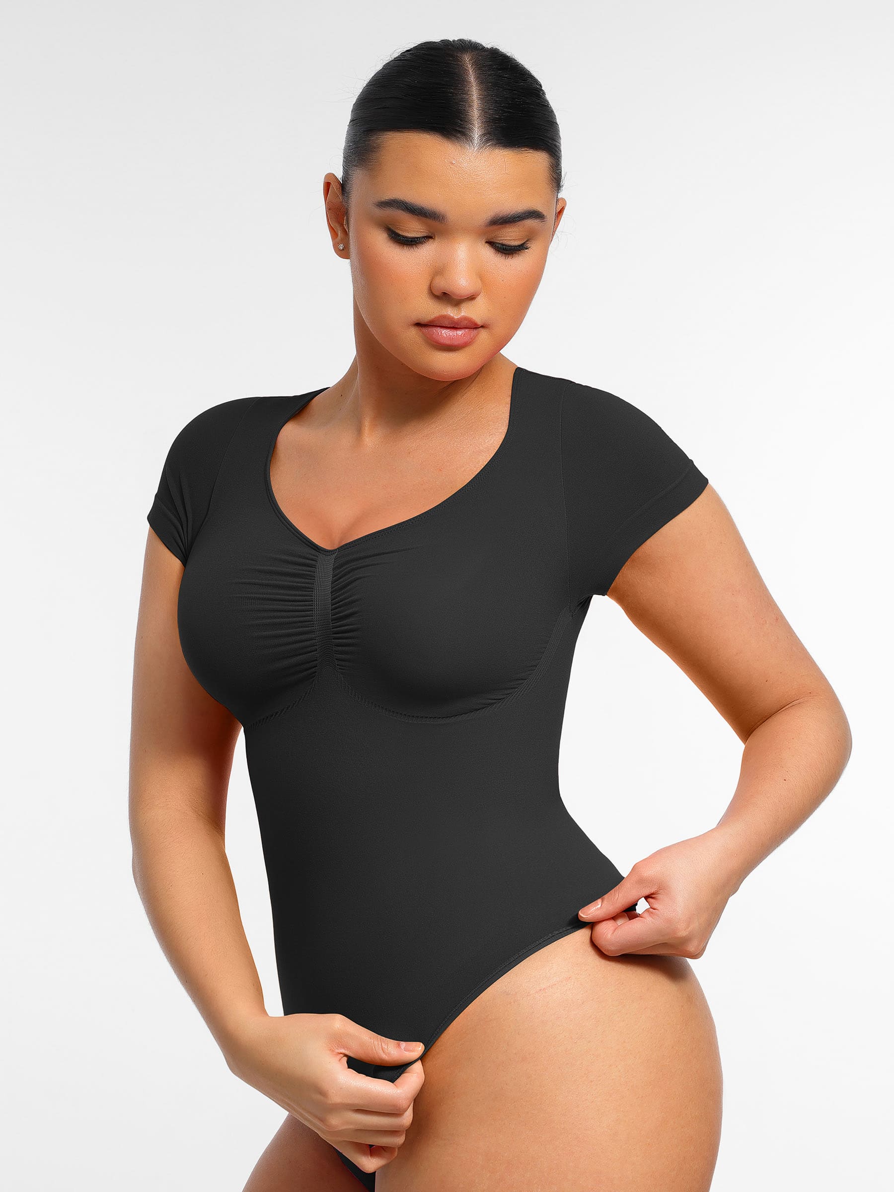 Shapevive Tummy Control Seamless Short-Sleeve Bodysuit