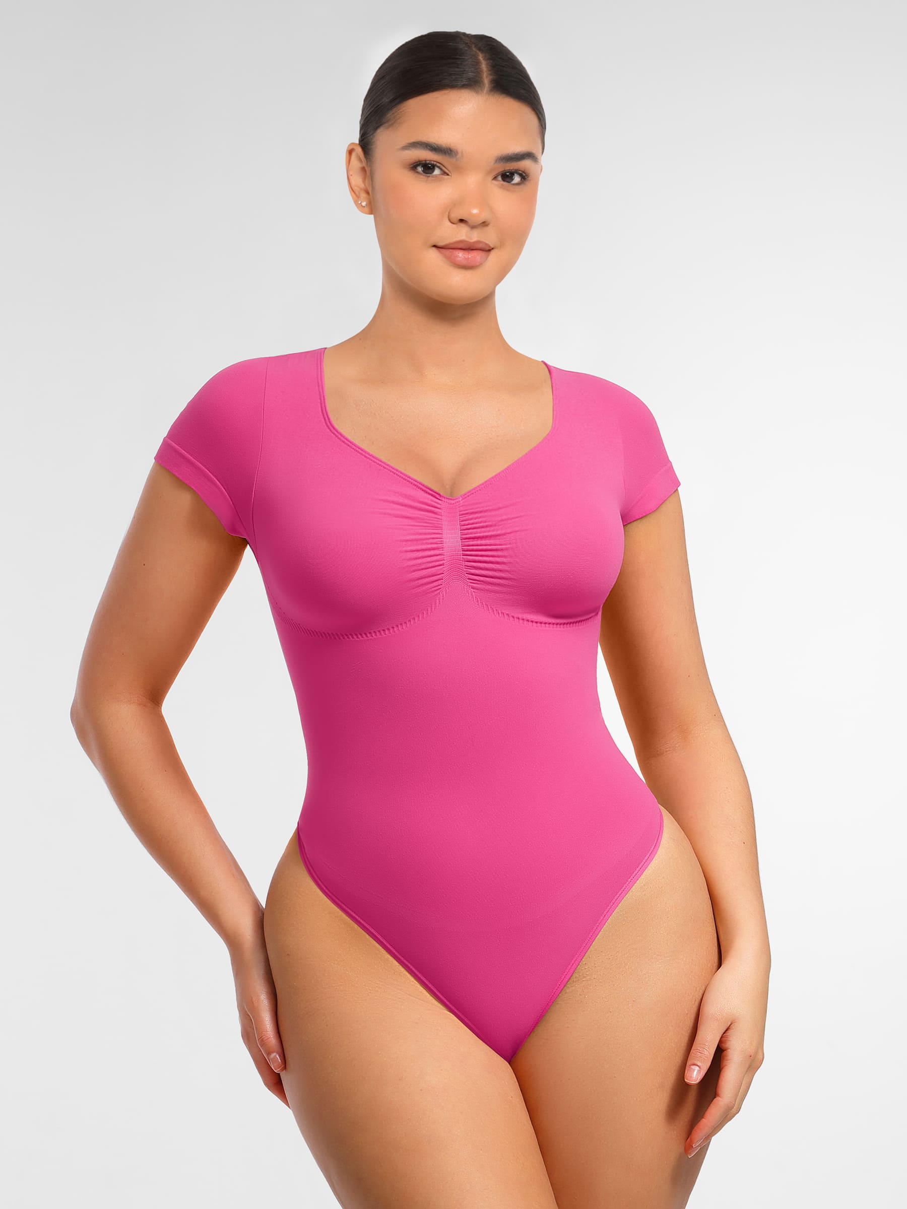 Shapevive Tummy Control Seamless Short-Sleeve Bodysuit