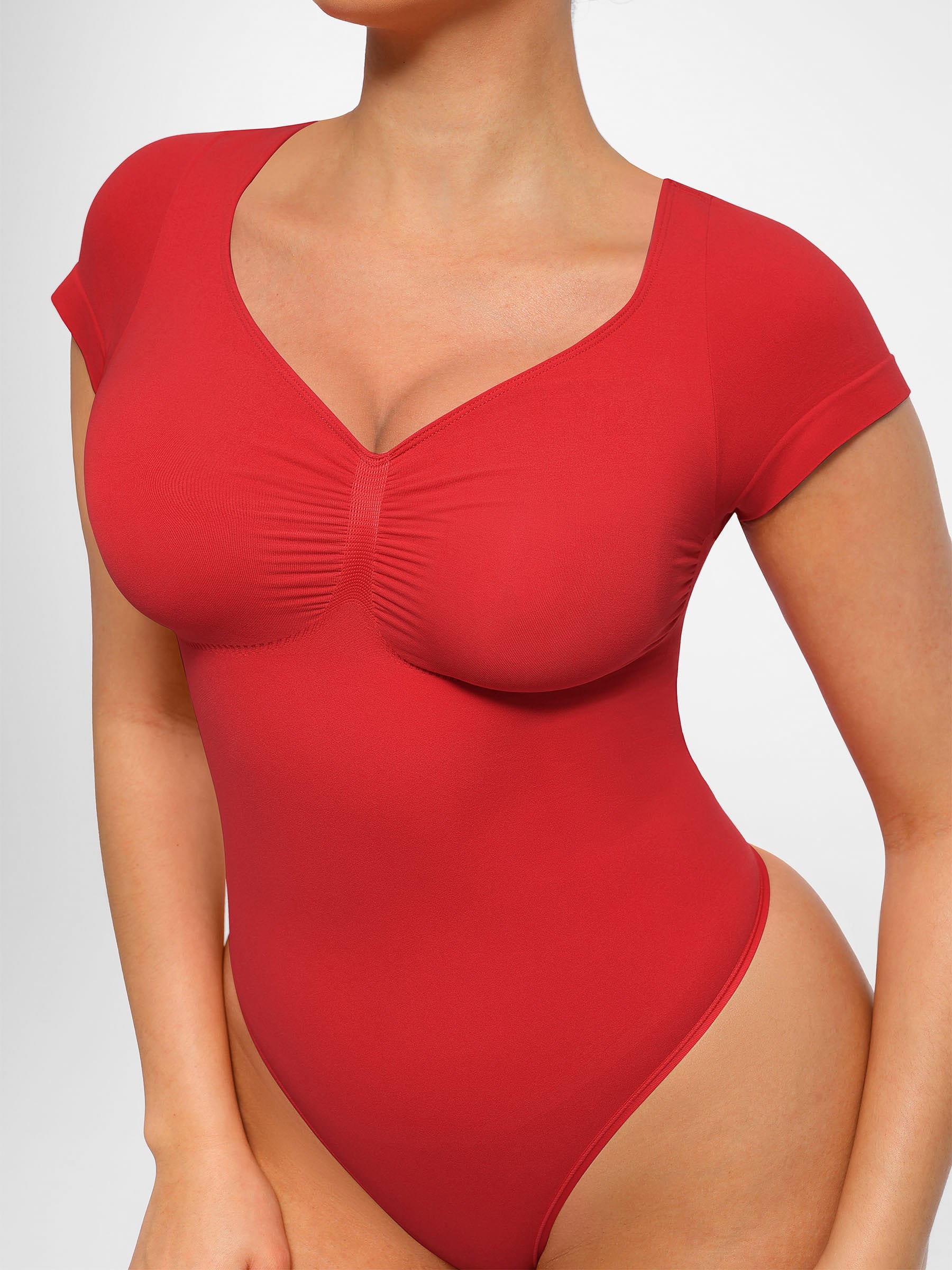Shapevive Tummy Control Seamless Short-Sleeve Bodysuit
