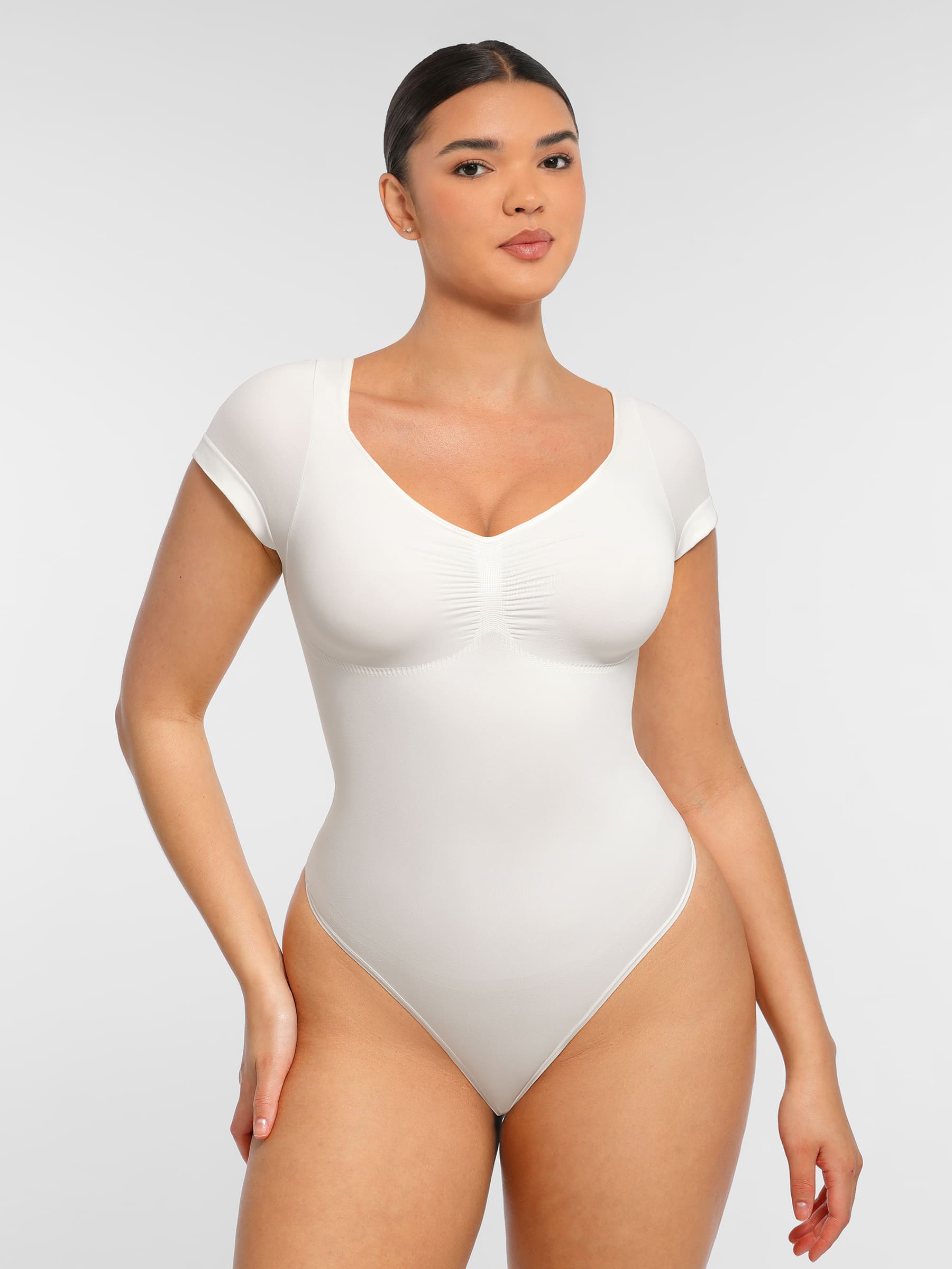 Shapevive Tummy Control Seamless Short-Sleeve Bodysuit
