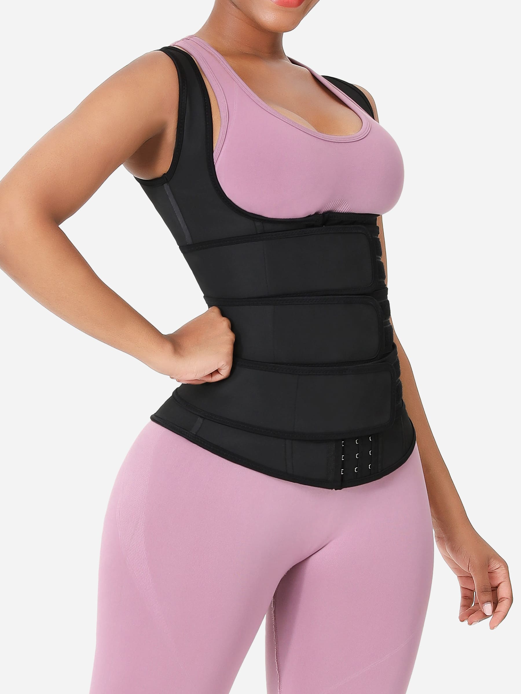 Shapevive Triple Belt Rubber Vest Sport Girdle Waist Trainer