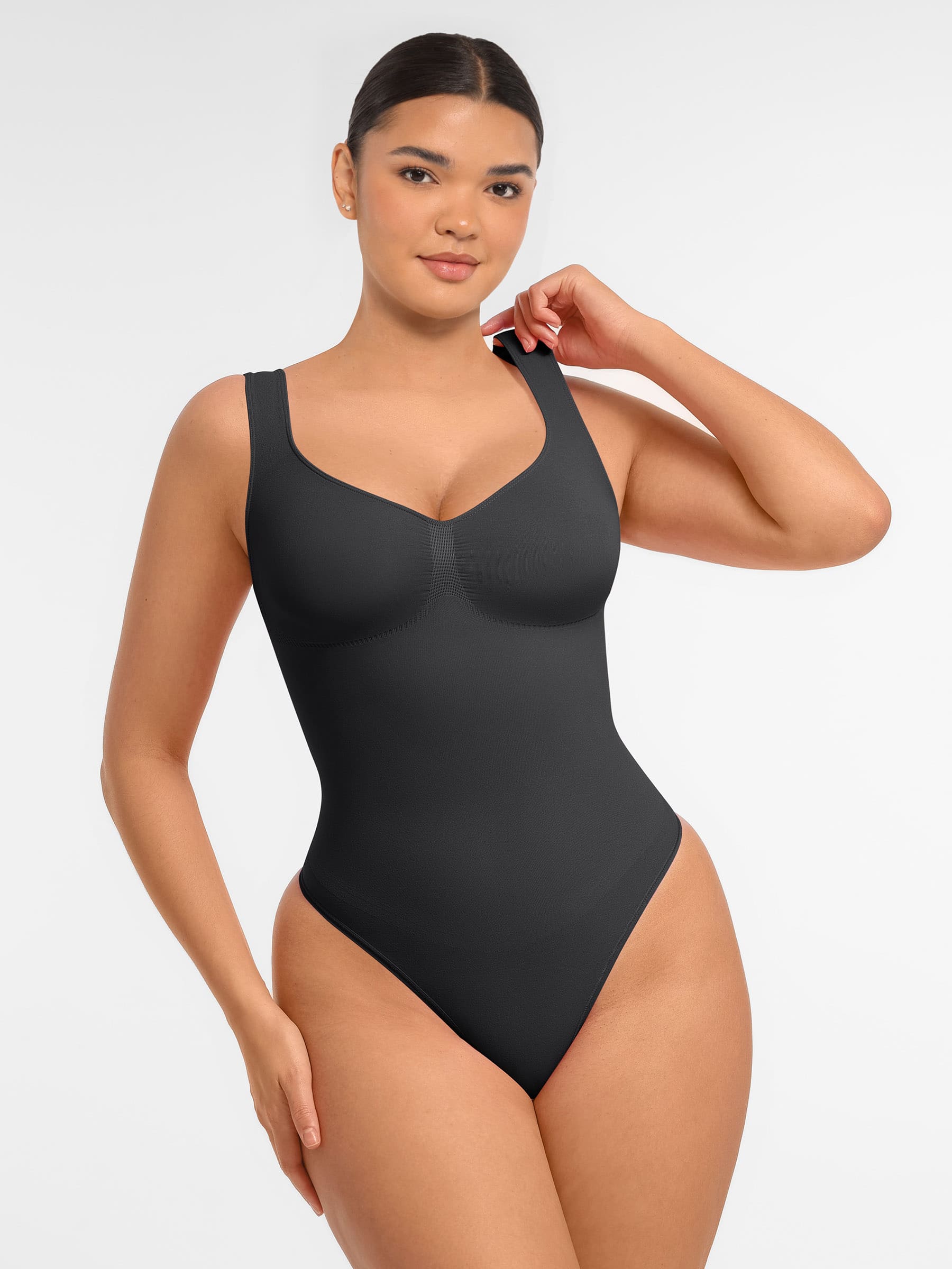 Shapevive Tummy Control Seamless Wide Strap Bodysuit