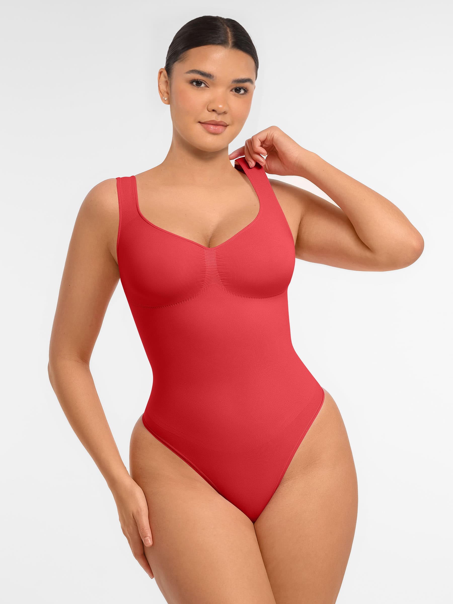Shapevive Tummy Control Seamless Wide Strap Bodysuit