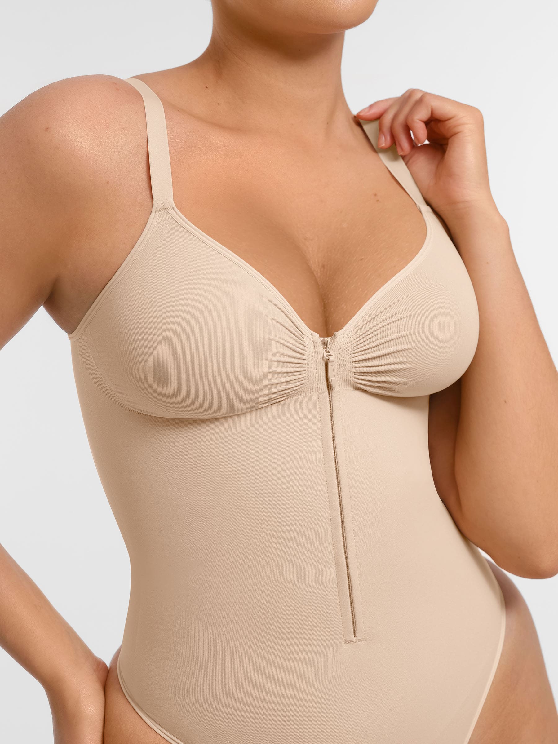 Shapevive Tummy Control Seamless Zipper Shaping Bodysuit