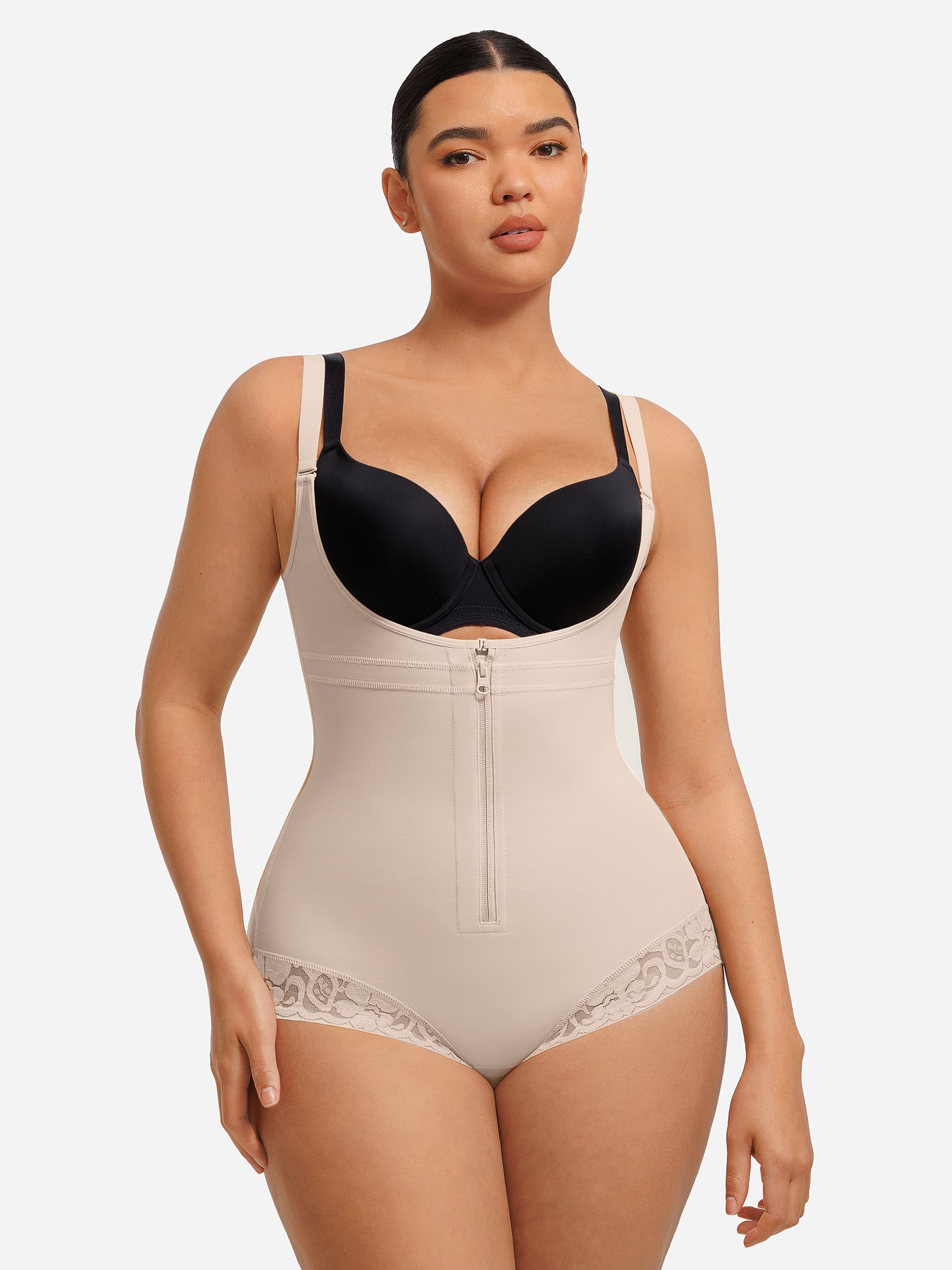 Shapevive U-Plunge Front Adjustable Zipper Shapewear