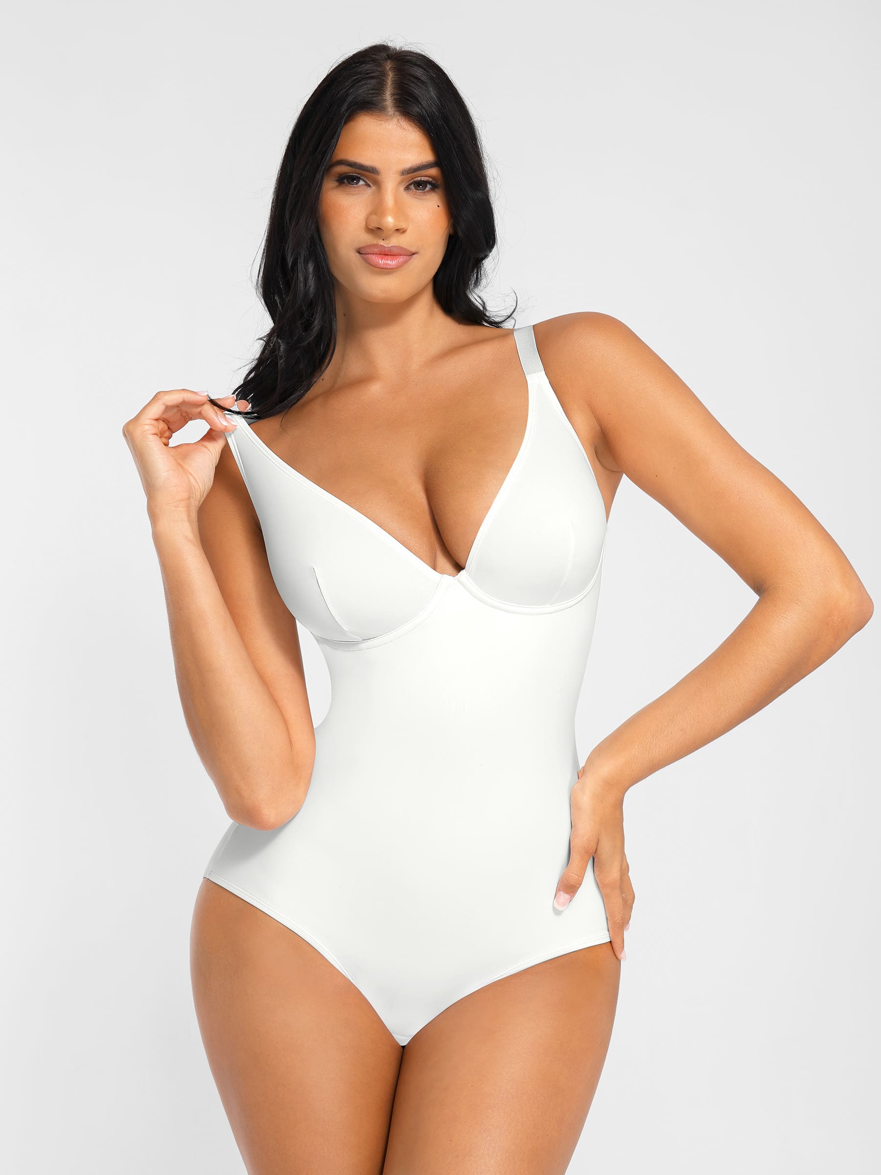 Shapevive V Neck Adjustable Straps Tummy Control  Bodysuit