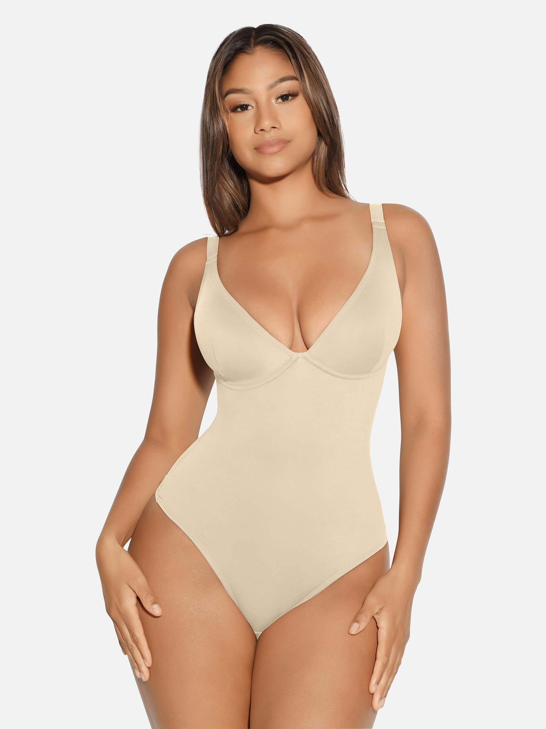 Shapevive V Neck Tummy Control Shaping Bodysuit