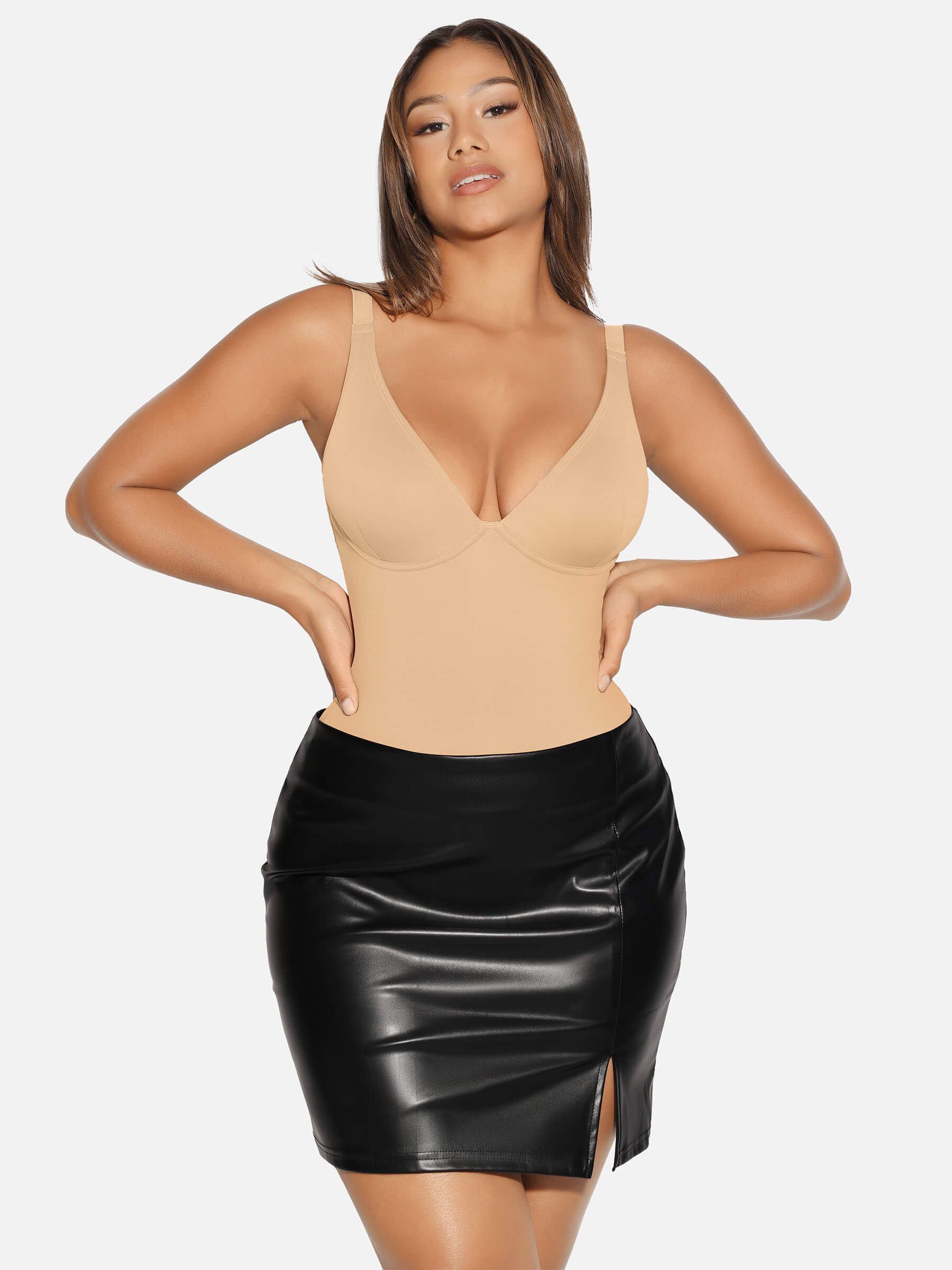 Shapevive V Neck Tummy Control Shaping Bodysuit