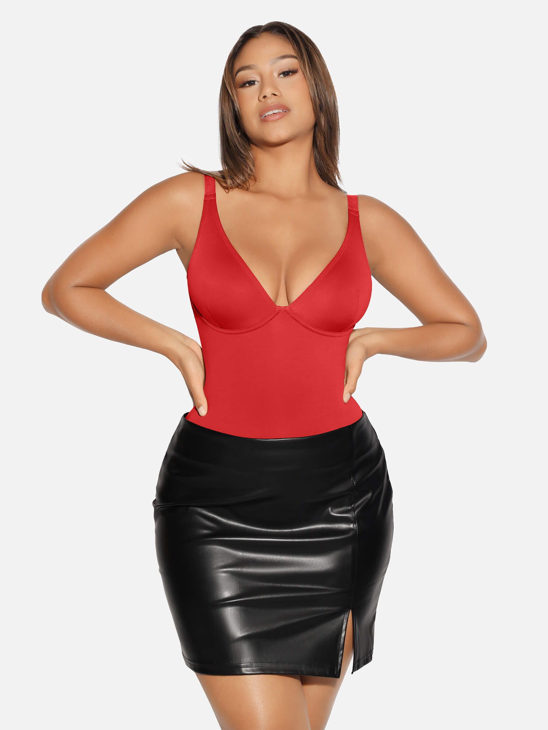 Shapevive V Neck Tummy Control Shaping Bodysuit