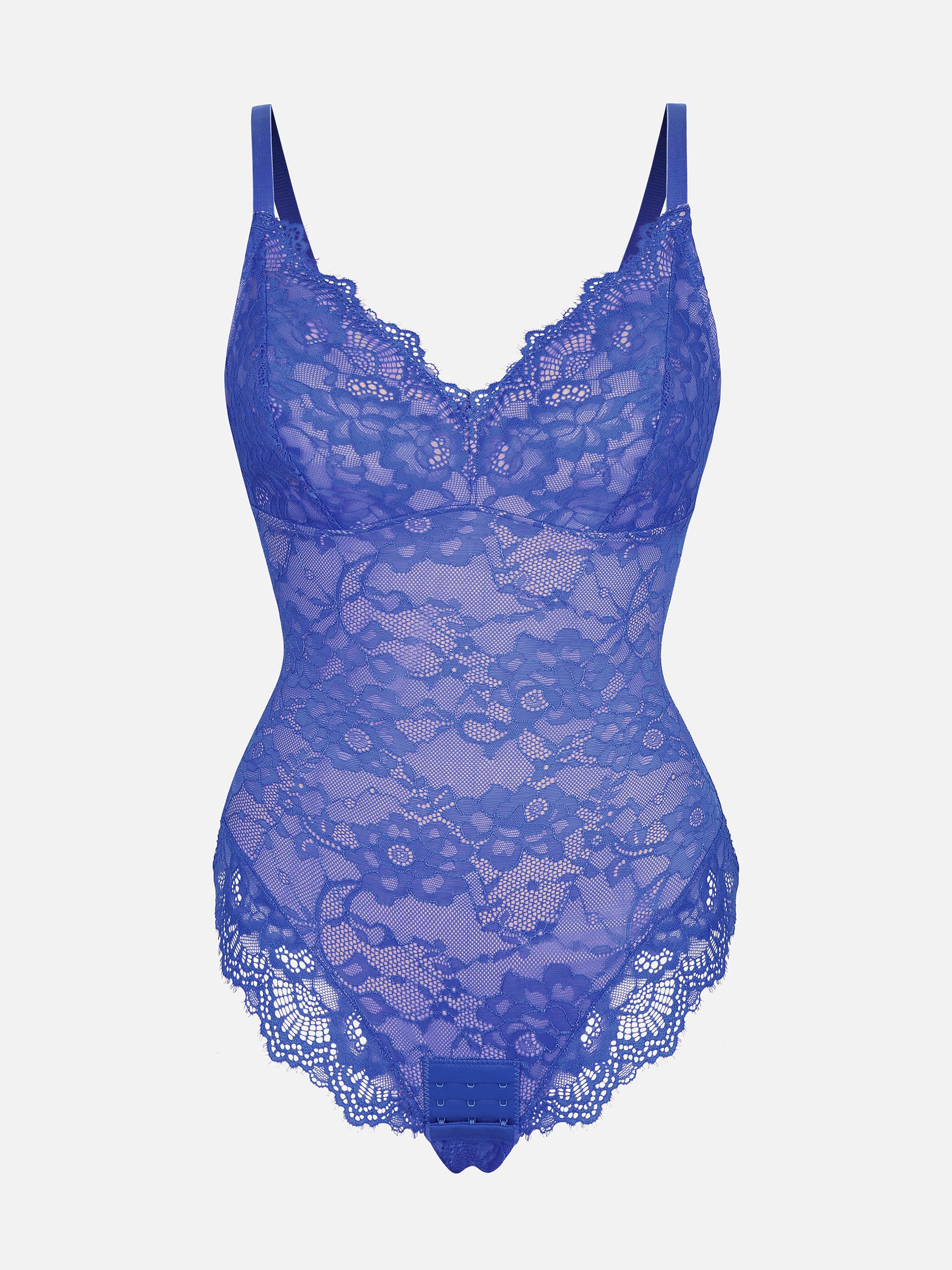 Shapevive Lace V Neck Full Thong Bodysuit