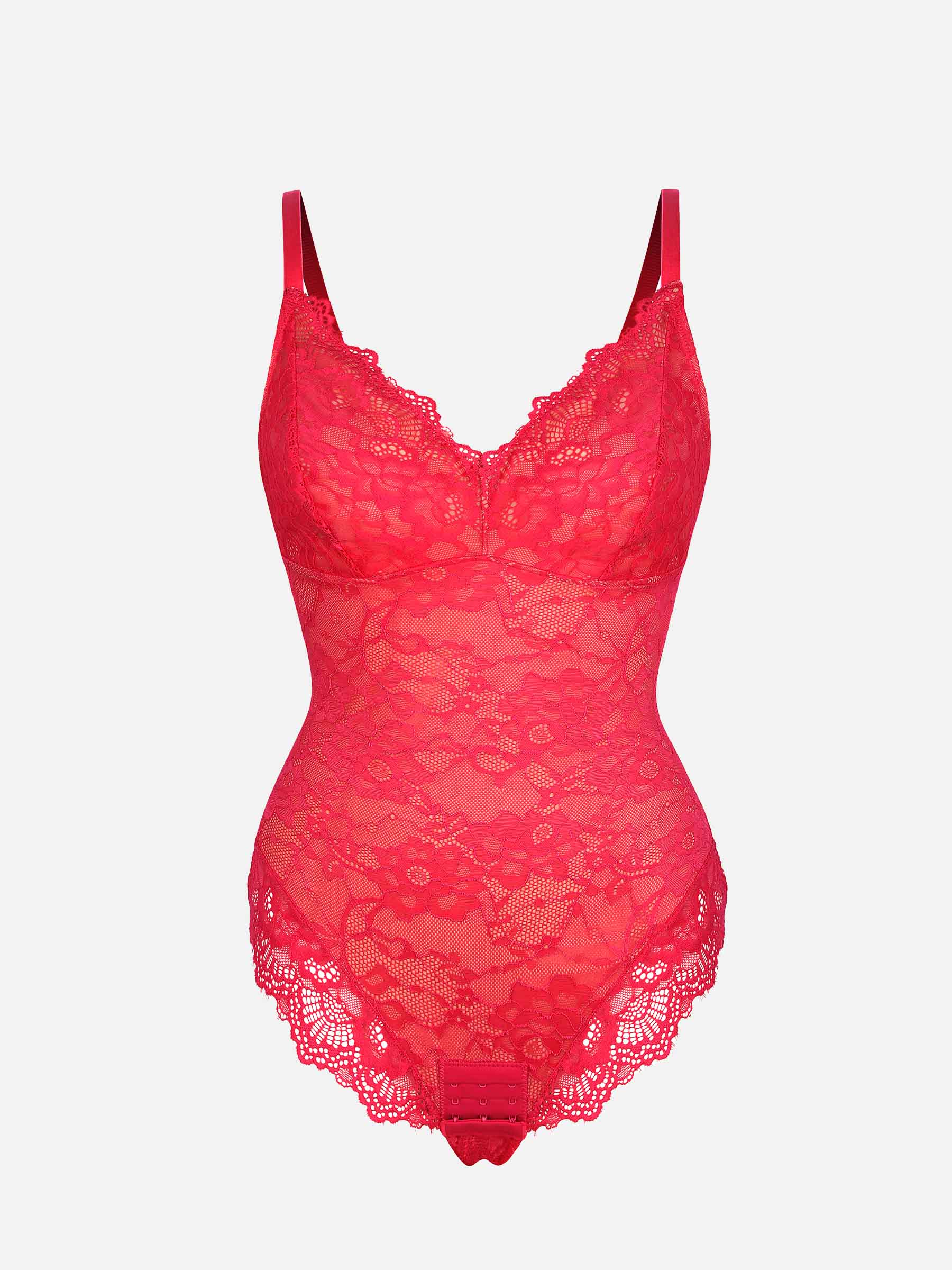 Shapevive Lace V Neck Full Bodysuit Underwear
