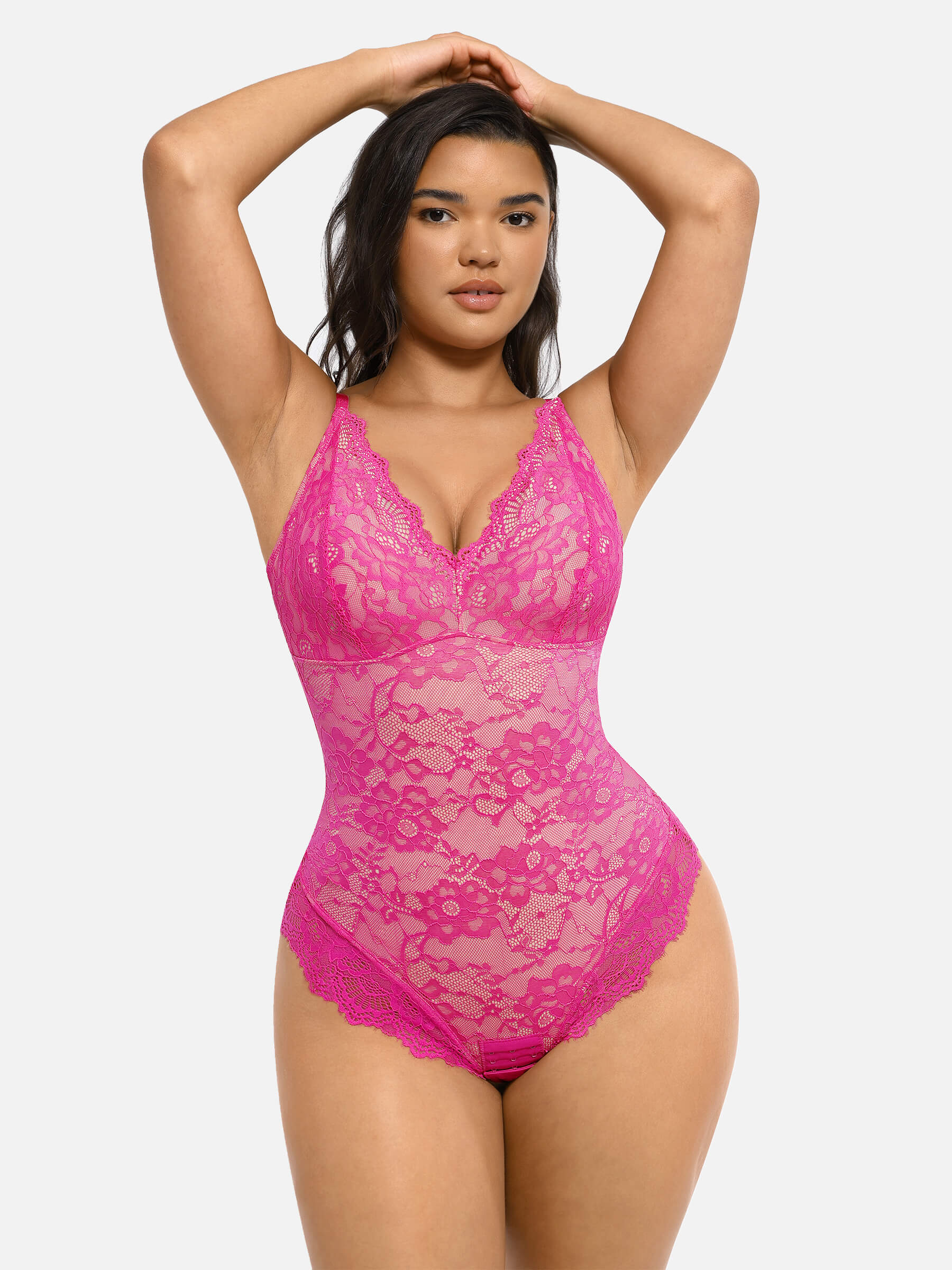 Shapevive Lace V Neck Full Bodysuit