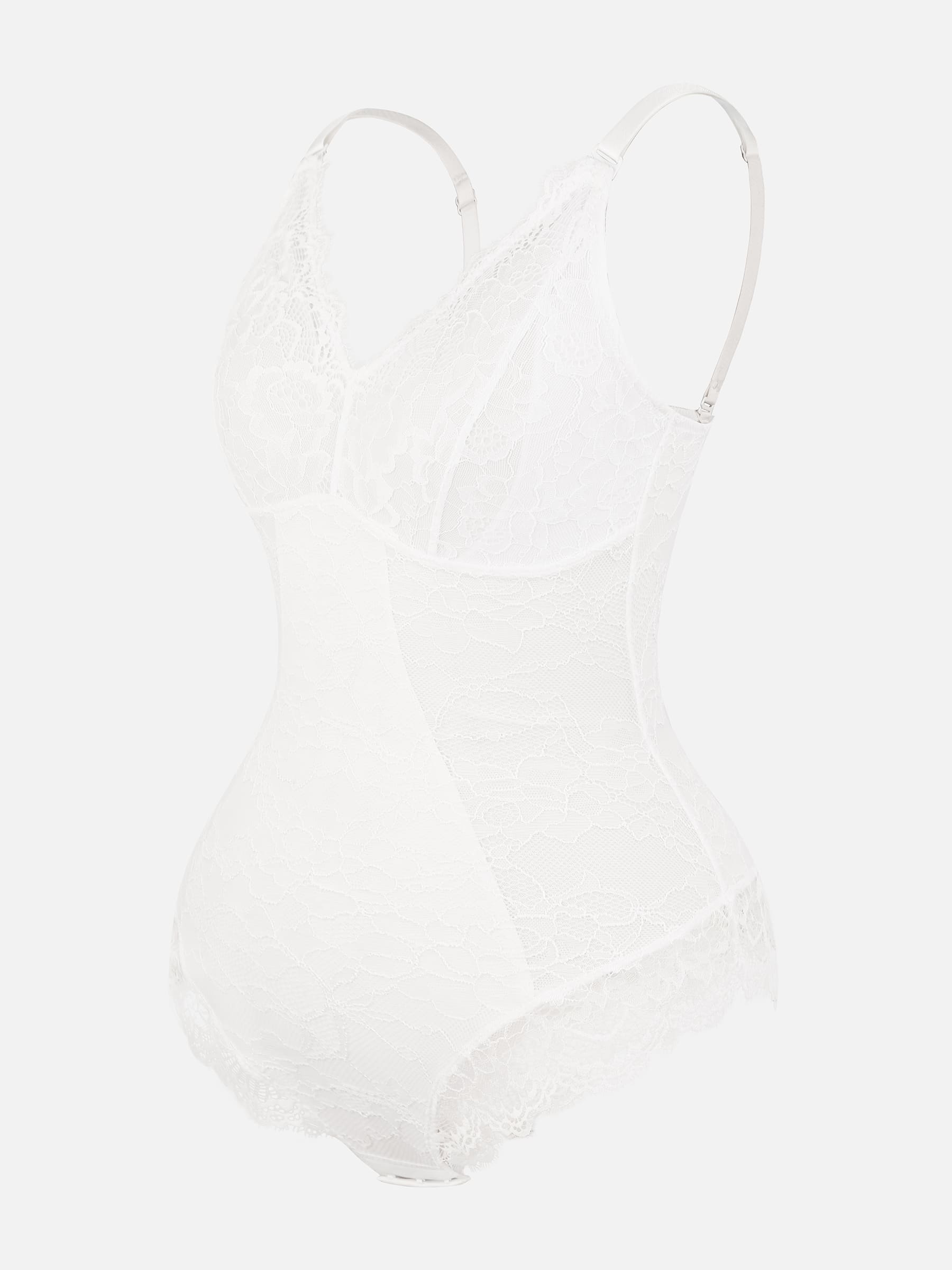 Shapevive Lace V Neck Full Thong Bodysuit