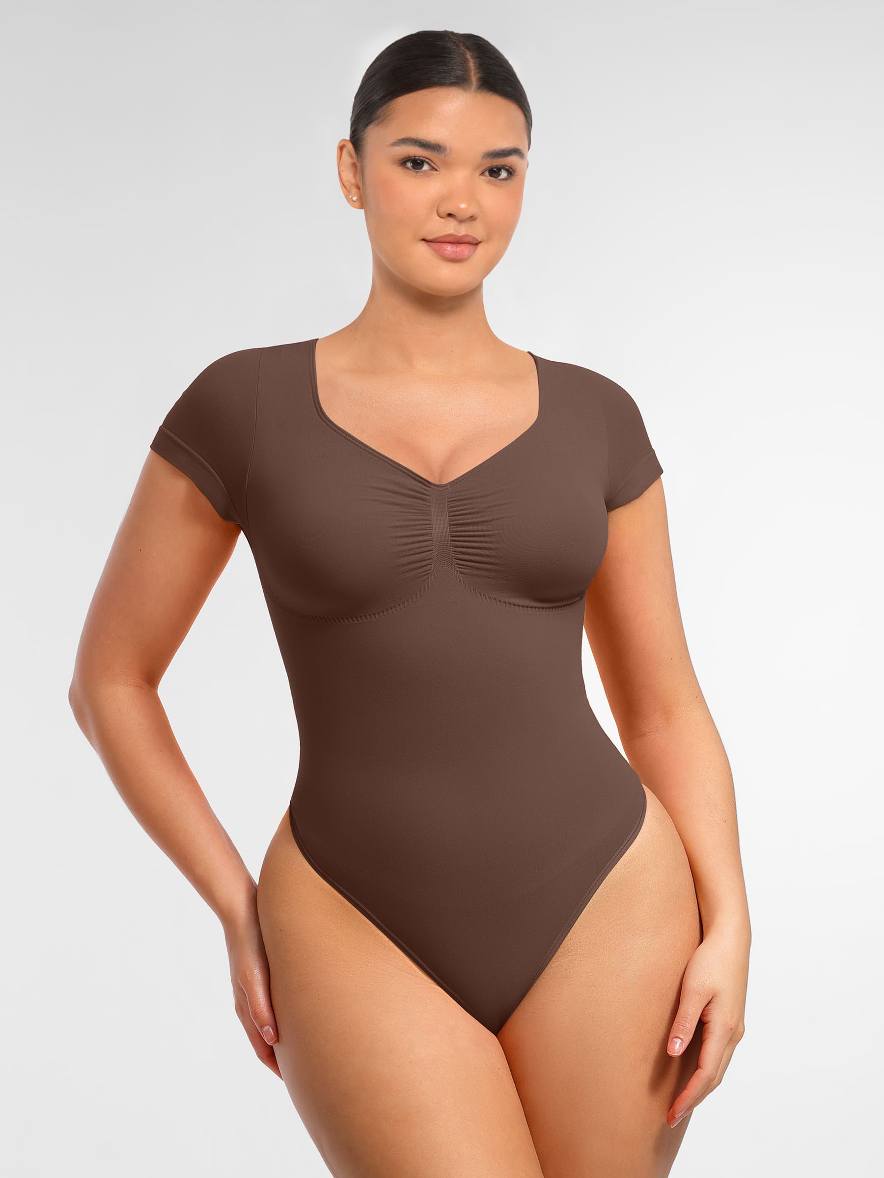 Shapevive Tummy Control Seamless Short-Sleeve Bodysuit