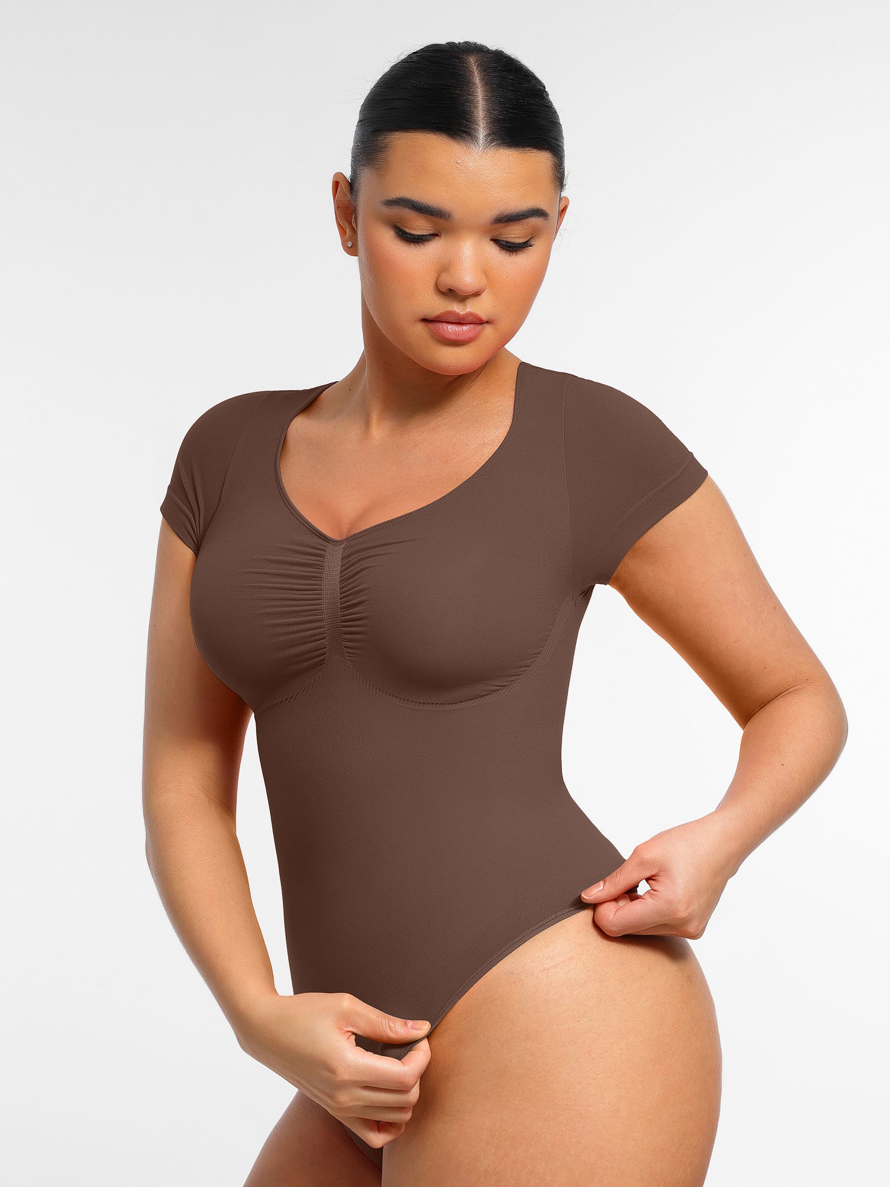Shapevive Tummy Control Seamless Short-Sleeve Bodysuit
