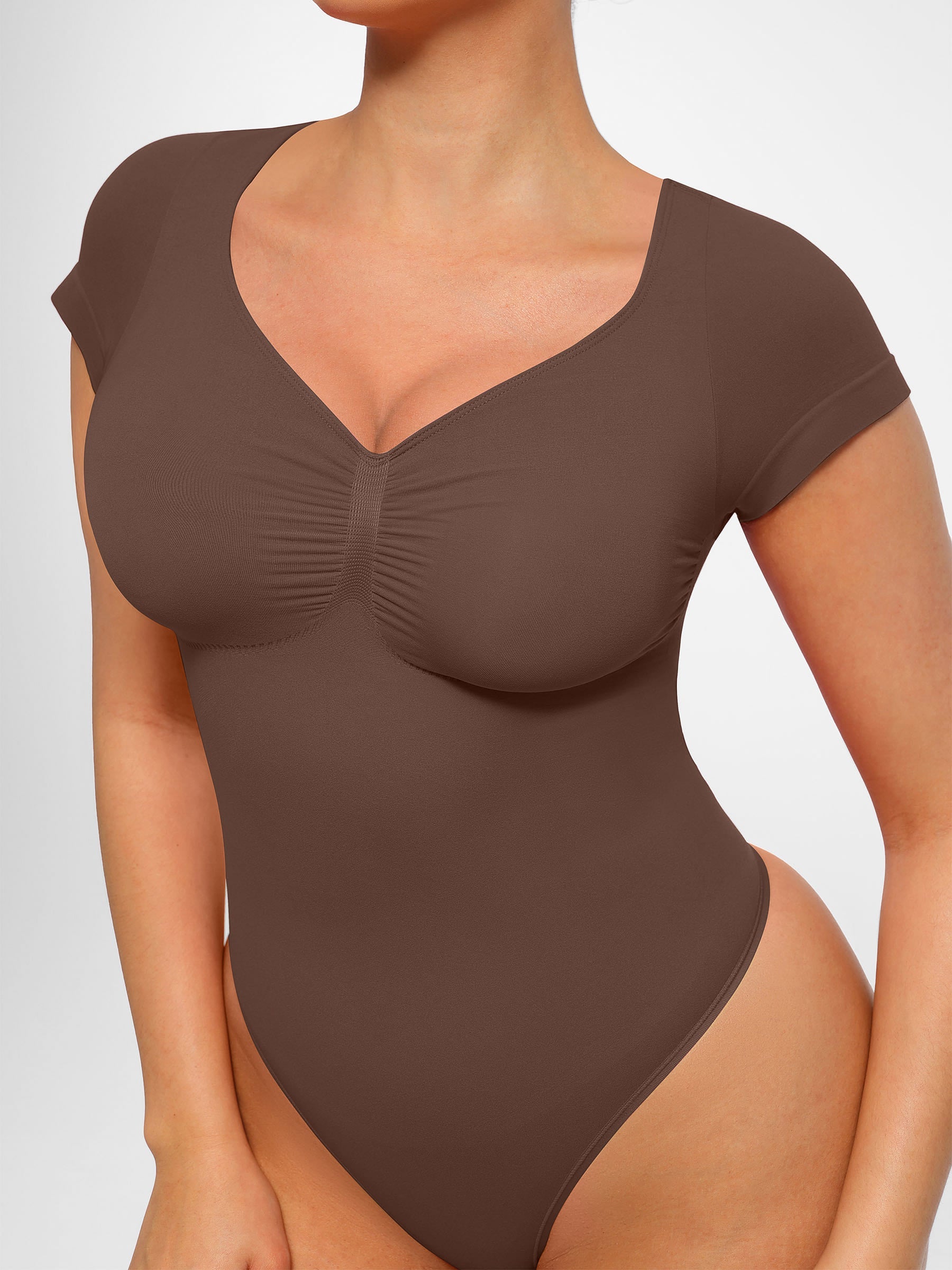Shapevive Tummy Control Seamless Short-Sleeve Bodysuit