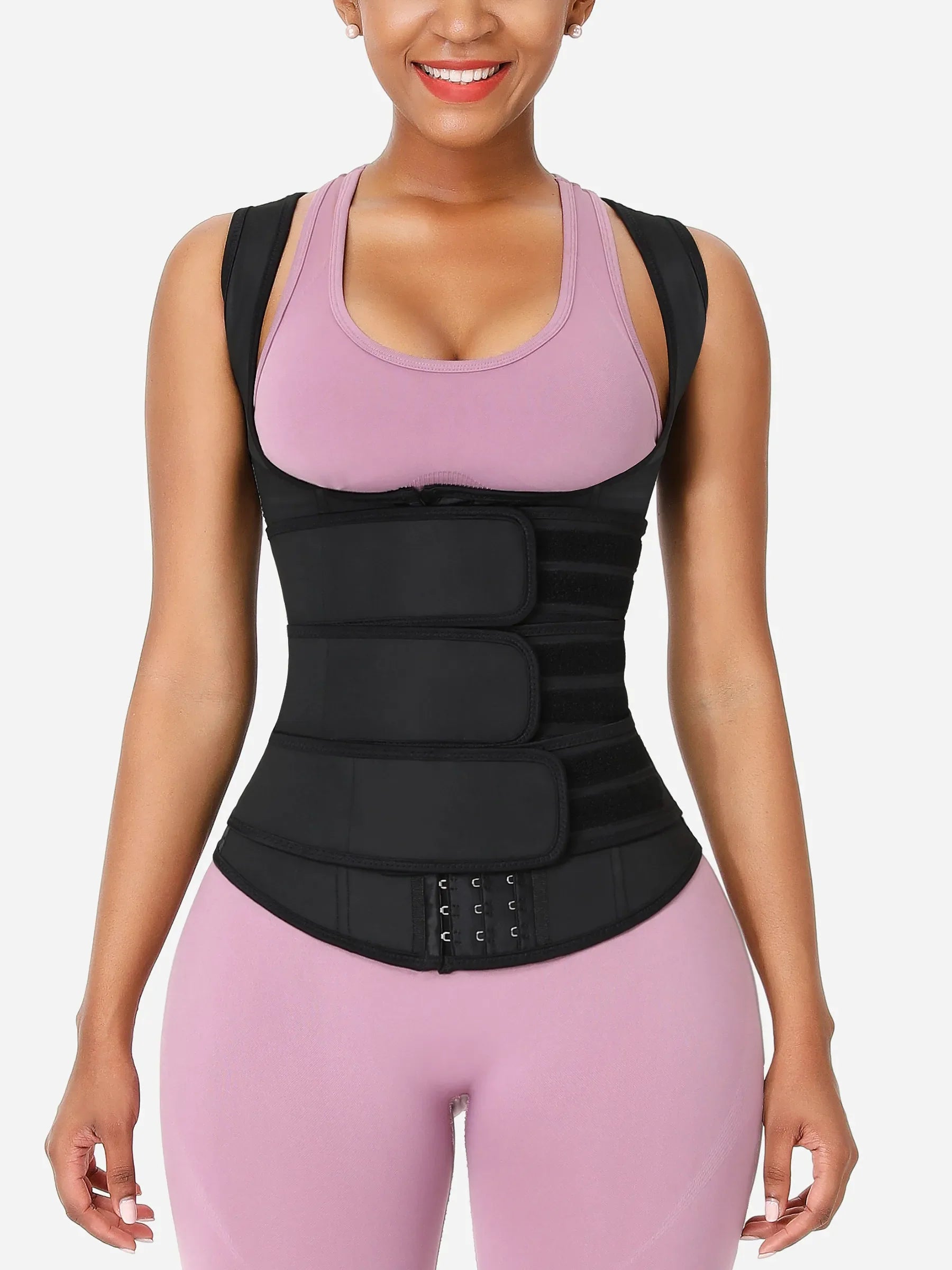 Shapevive Triple Belt Rubber Vest Sport Girdle Waist Trainer