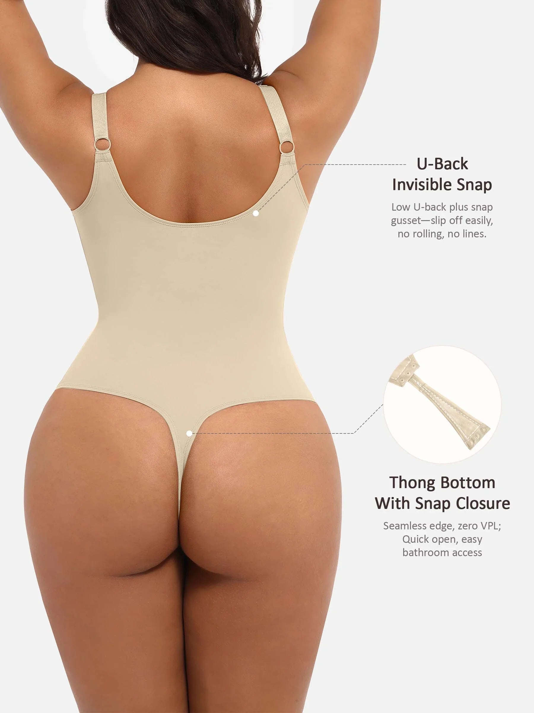 Shapevive Deep V Neck Tummy Control Shapewear Bodysuit