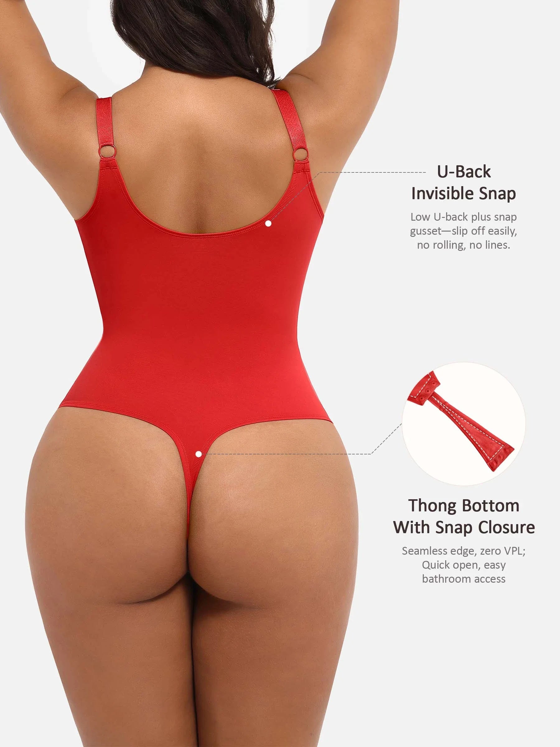 Shapevive Deep V Neck Tummy Control Shapewear Bodysuit