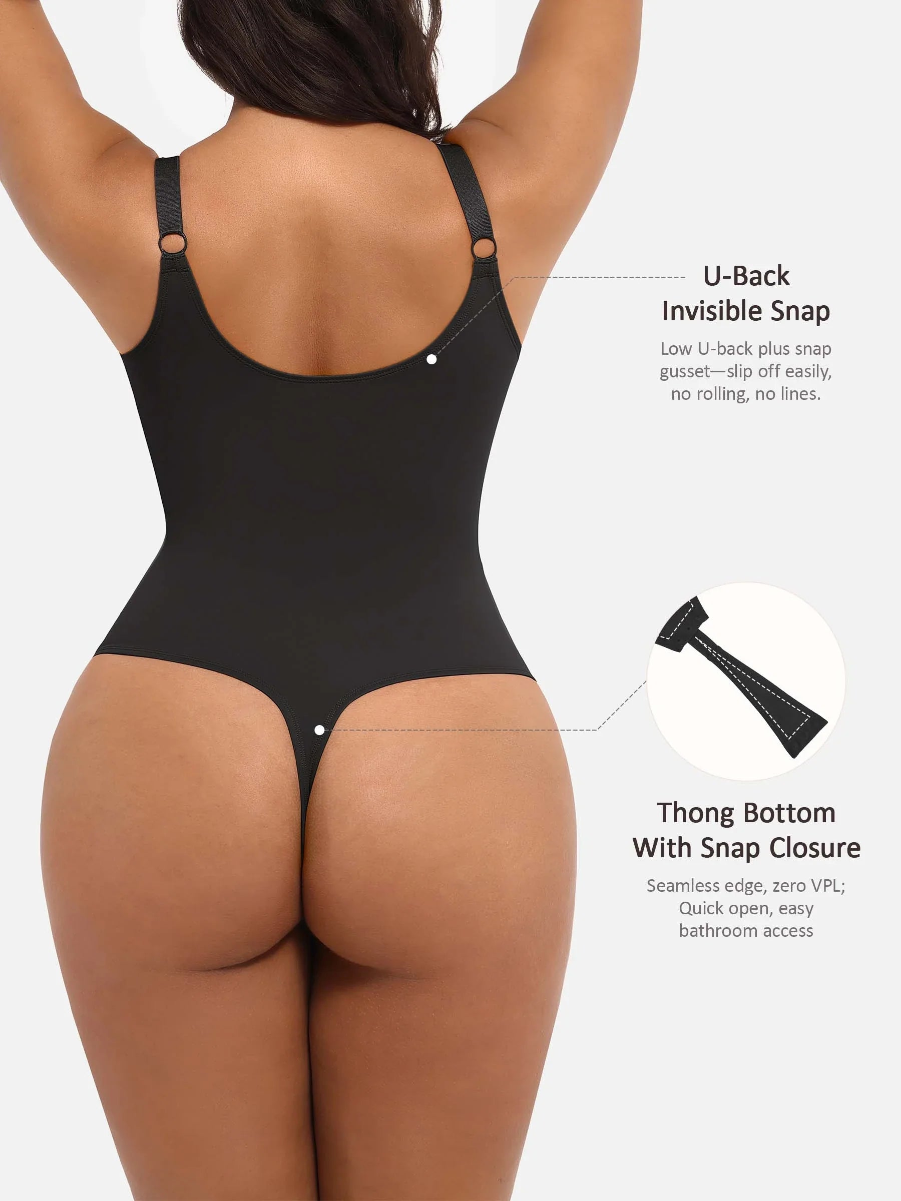Shapevive Deep V Neck Tummy Control Shapewear Bodysuit