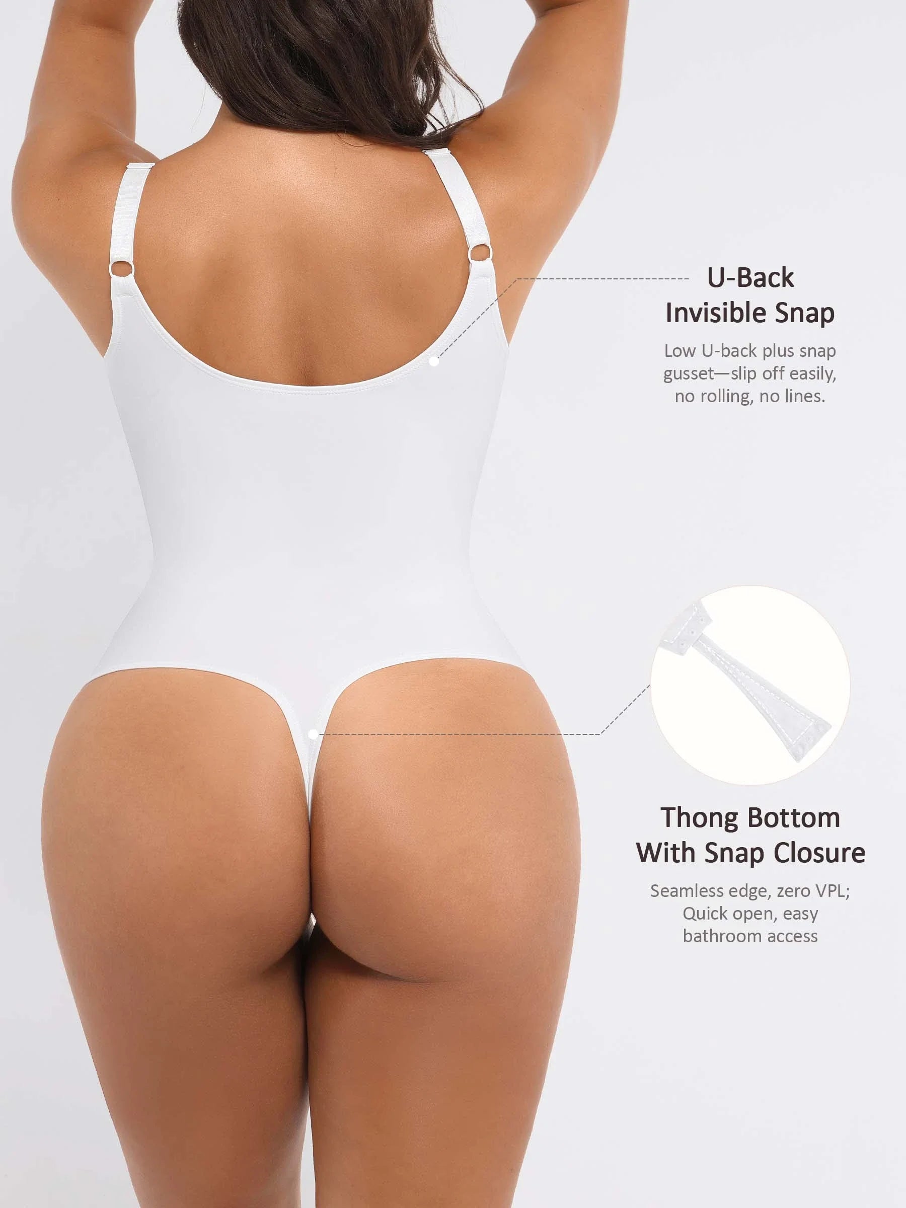 Shapevive Deep V Neck Tummy Control Shapewear Bodysuit