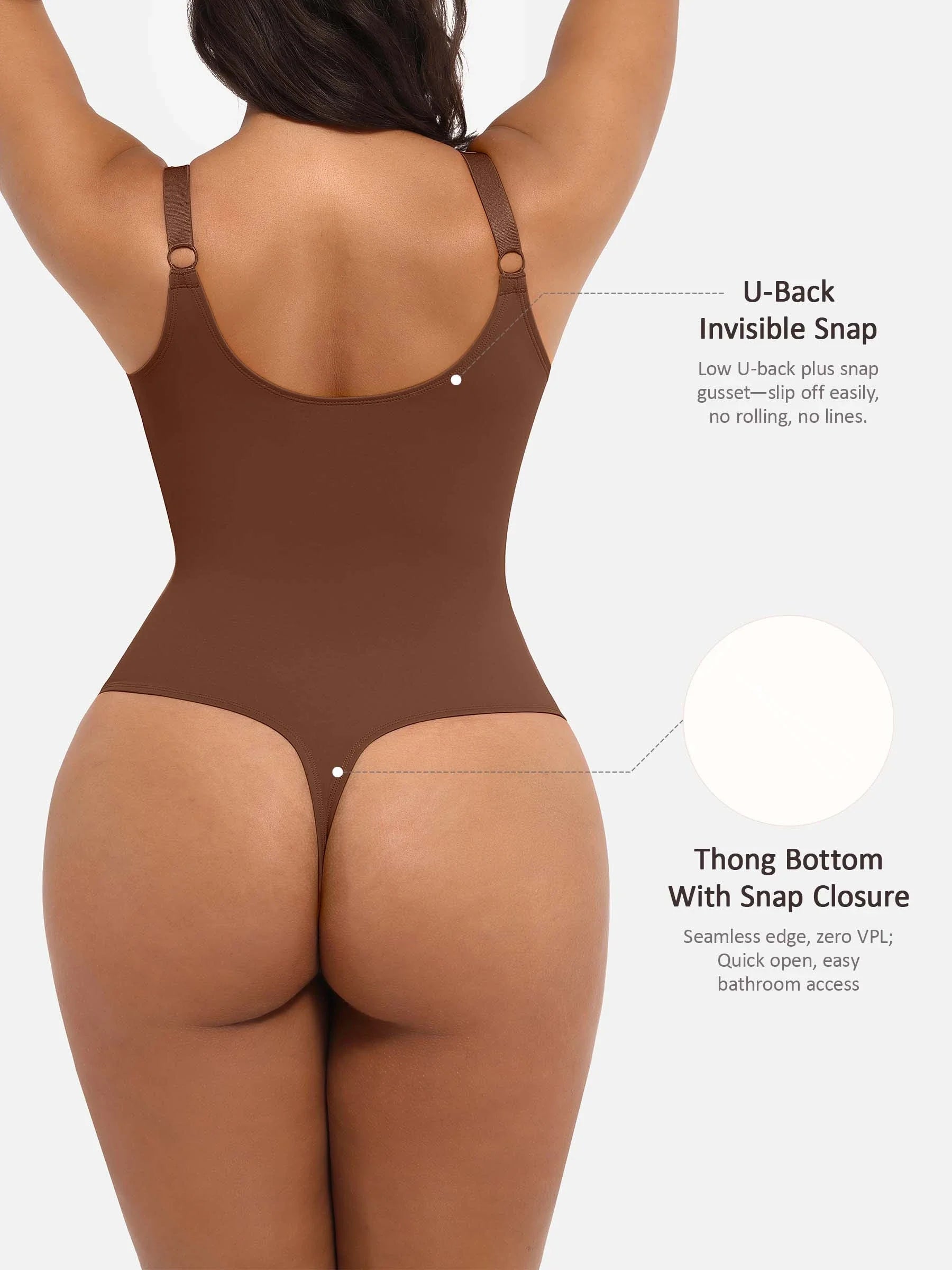 Shapevive Deep V Neck Tummy Control Shapewear Bodysuit