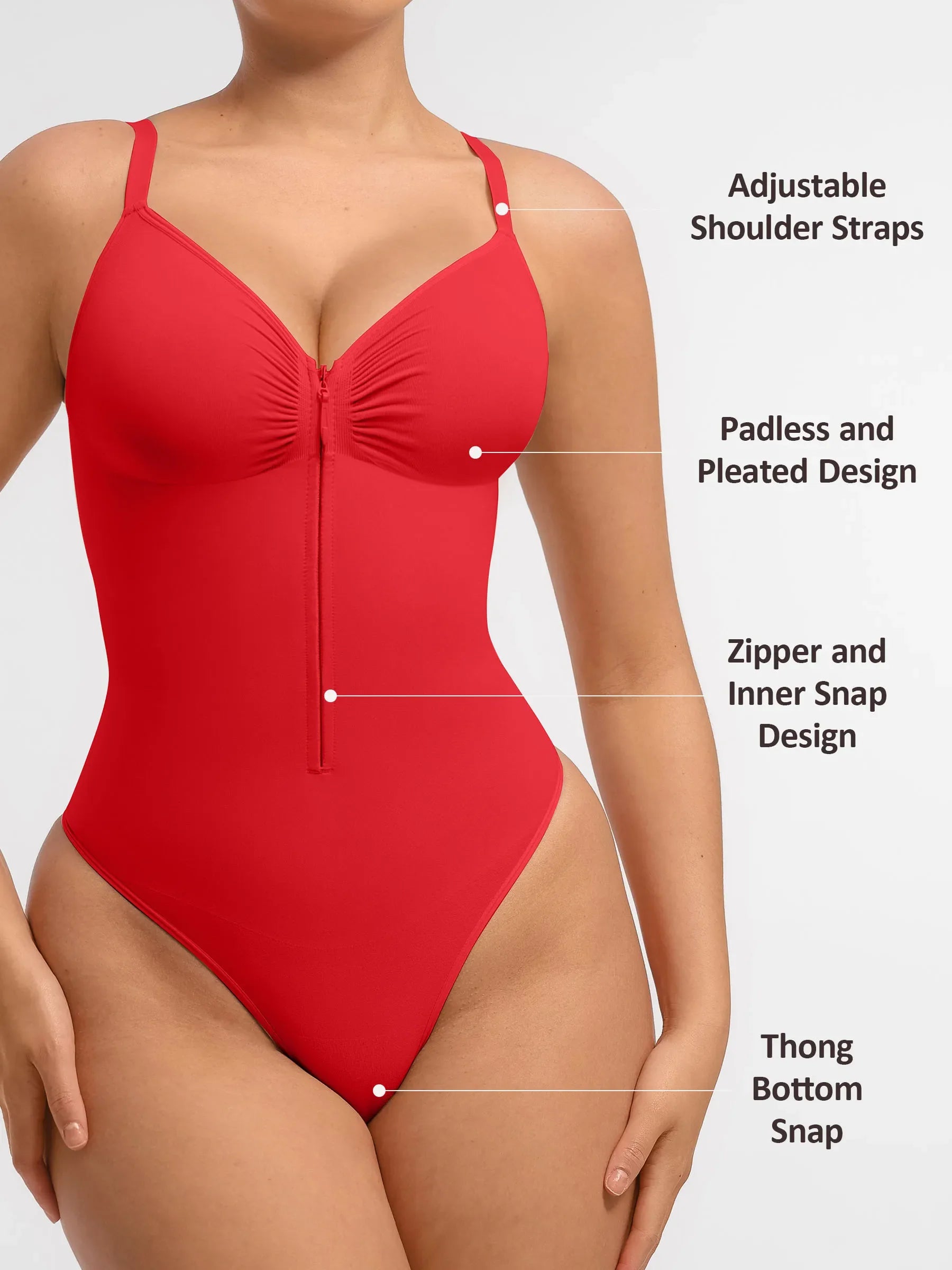 Shapevive Tummy Control Seamless Zipper Shaping Bodysuit
