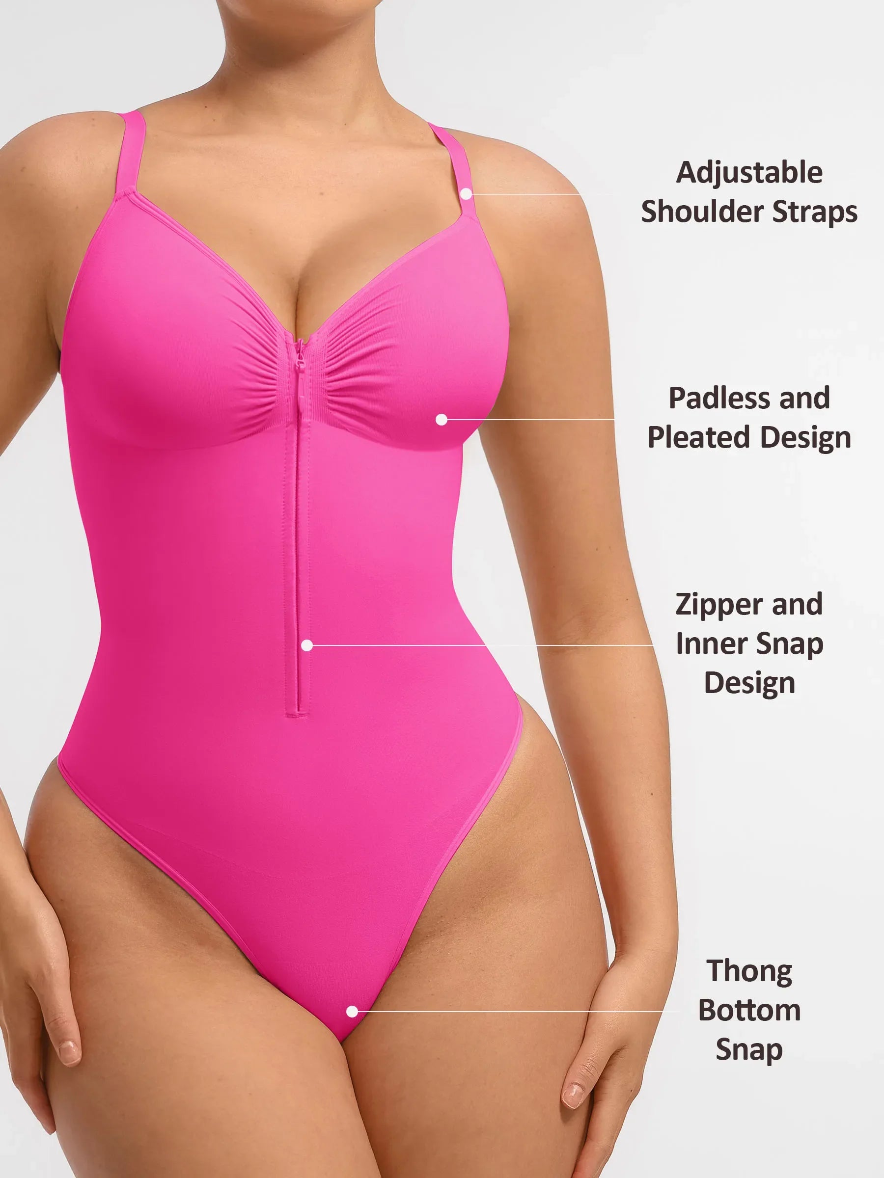 Shapevive Tummy Control Seamless Zipper Shaping Bodysuit