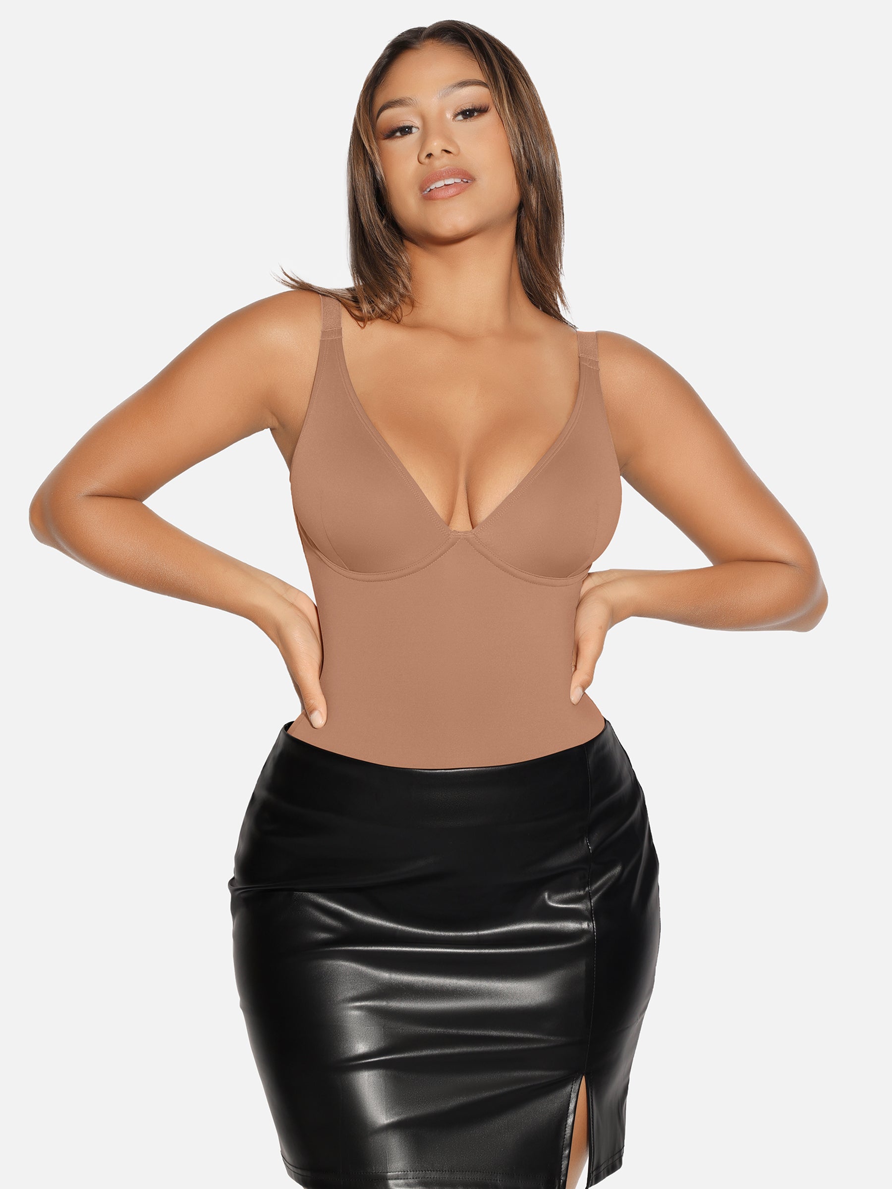 Shapevive V Neck Tummy Control Shaping Bodysuit