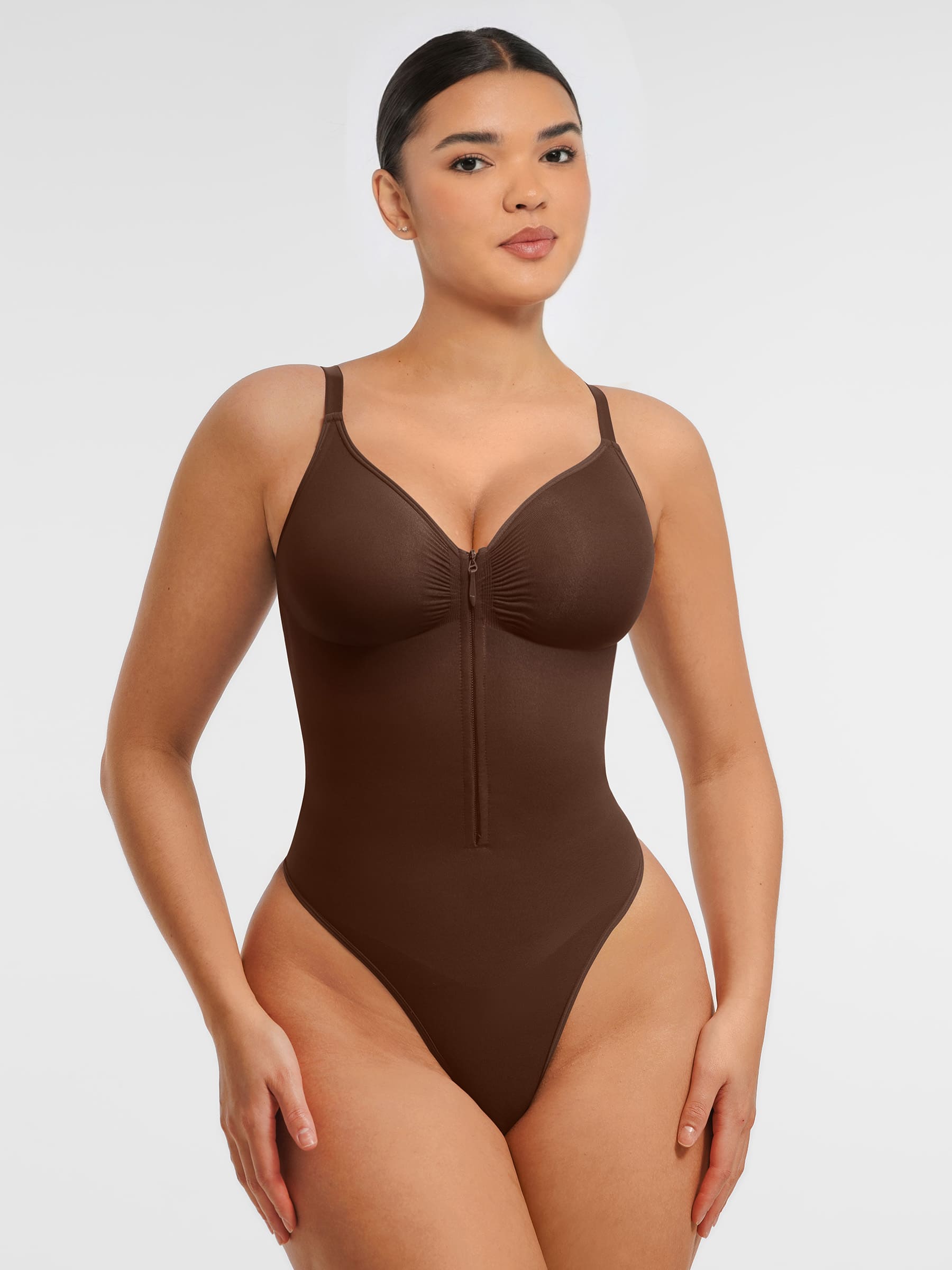 Shapevive Tummy Control Seamless Zipper Shaping Bodysuit