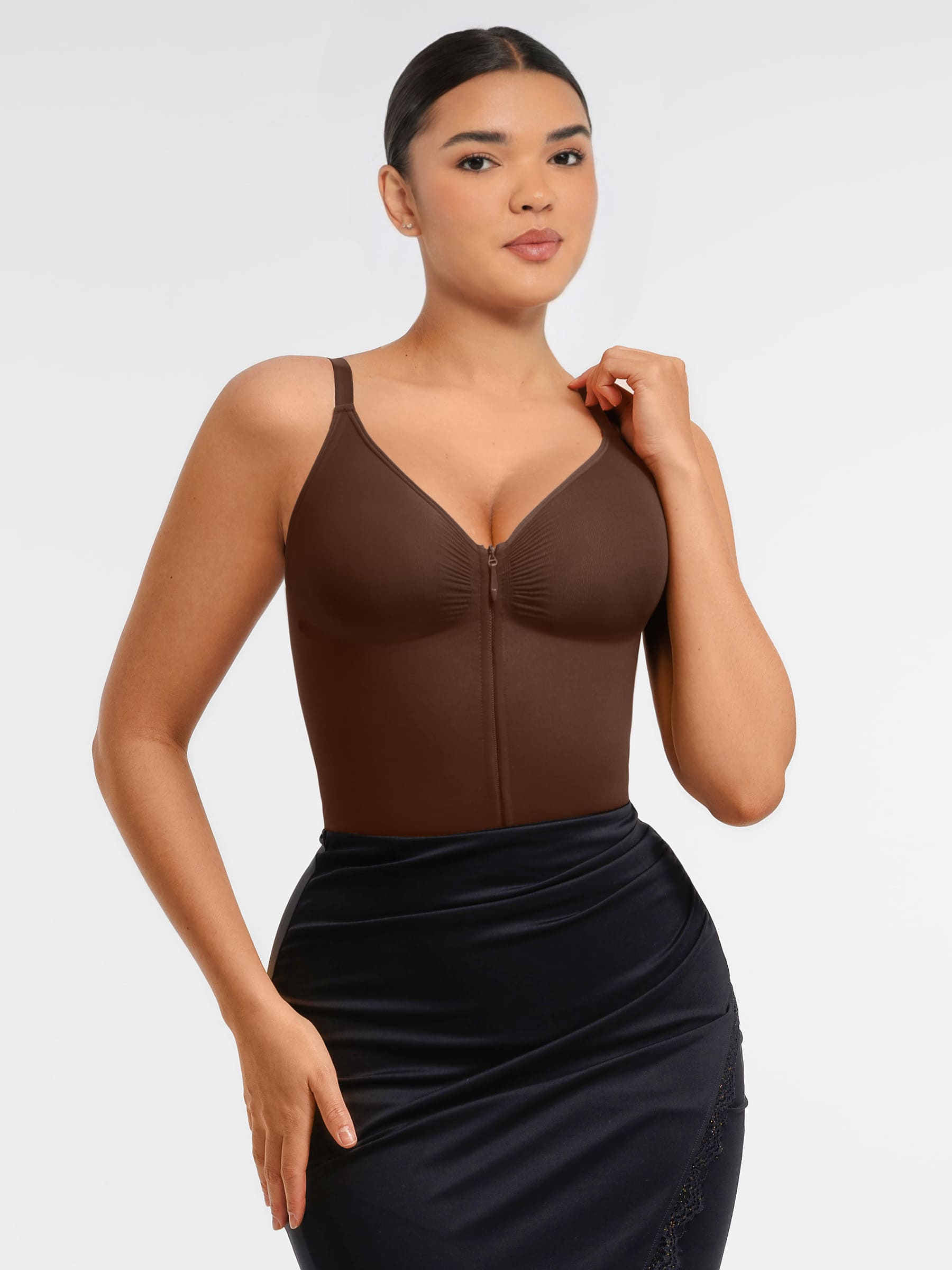 Shapevive Tummy Control Seamless Zipper Shaping Bodysuit