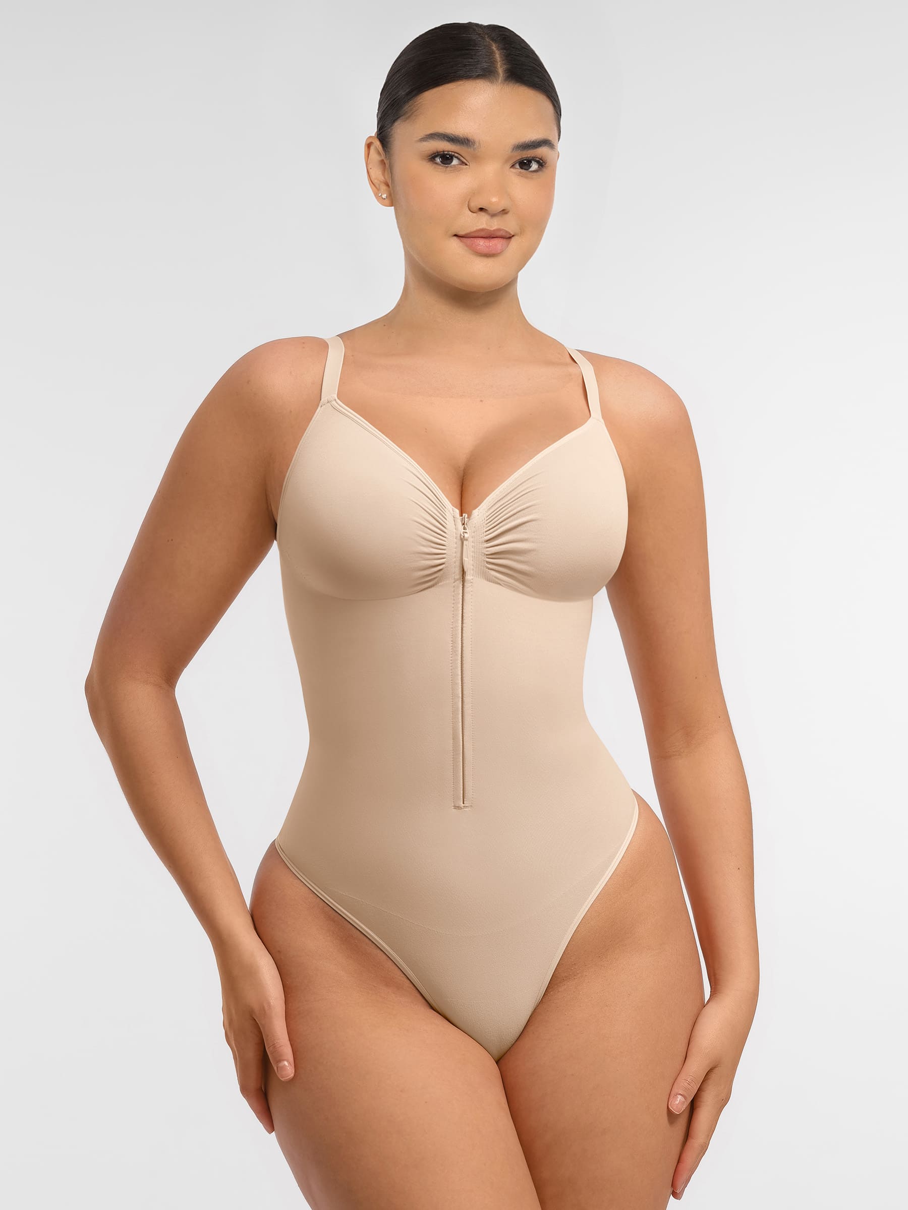 Shapevive Tummy Control Seamless Zipper Shaping Bodysuit