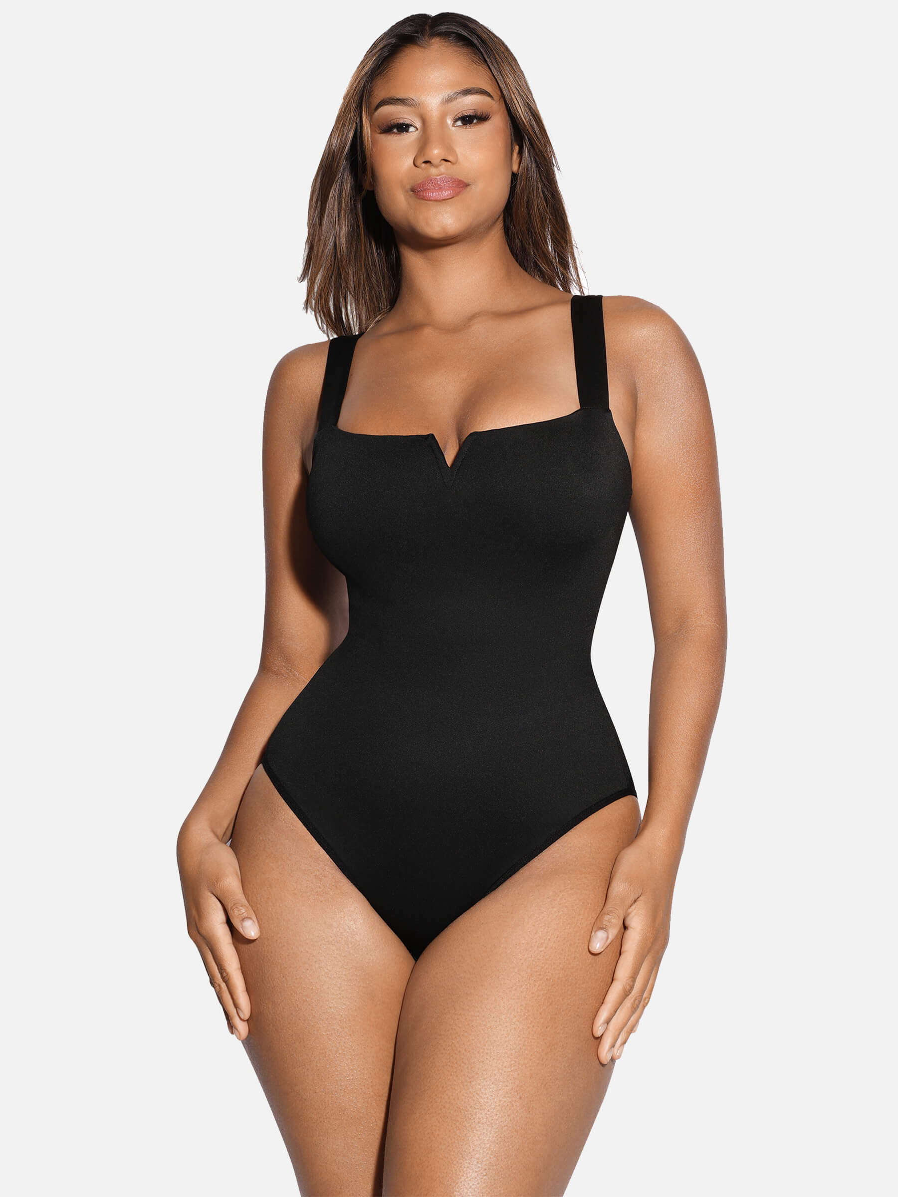 Shapevive Square Collar Elastic Outerwear Shape Bodysuit