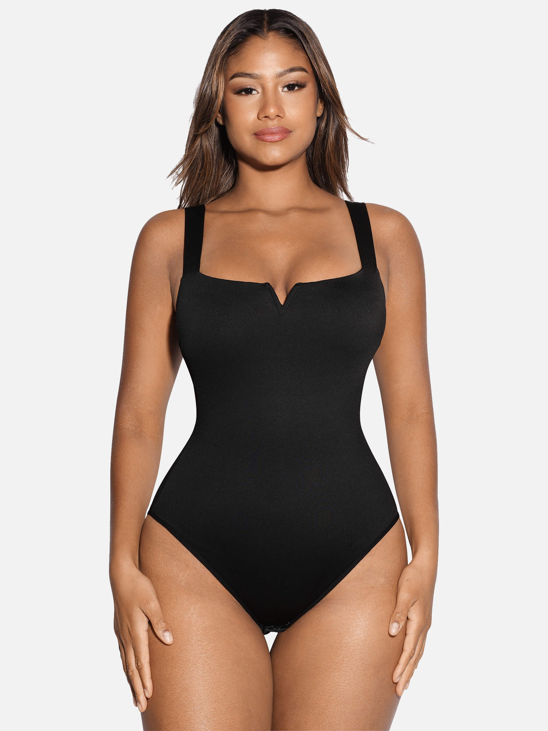 Shapevive V Neck Tummy Control Thong Shapewear