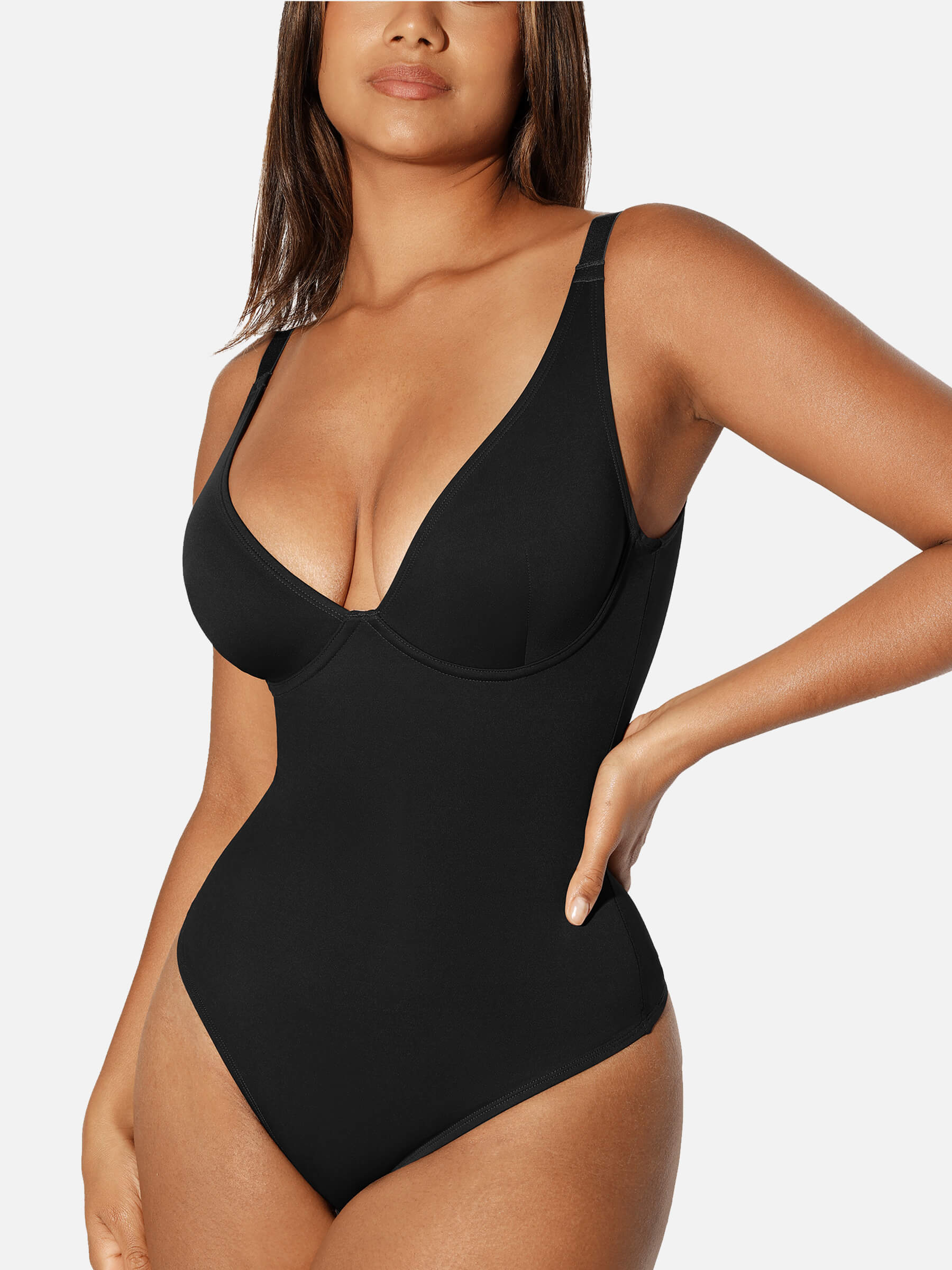 Shapevive V Neck Tummy Control Thong Shapewear