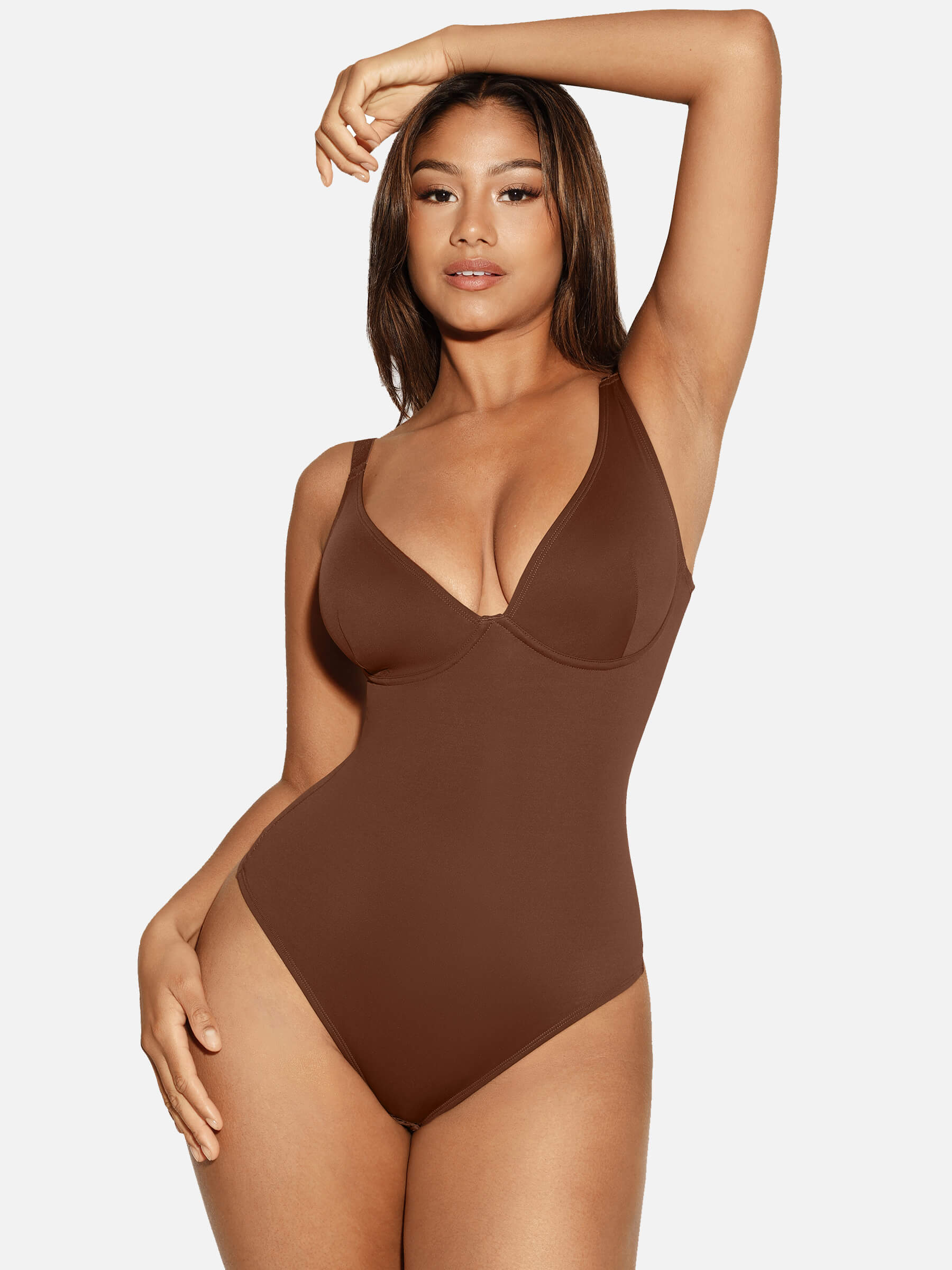 Shapevive V Neck Tummy Control Thong Shapewear